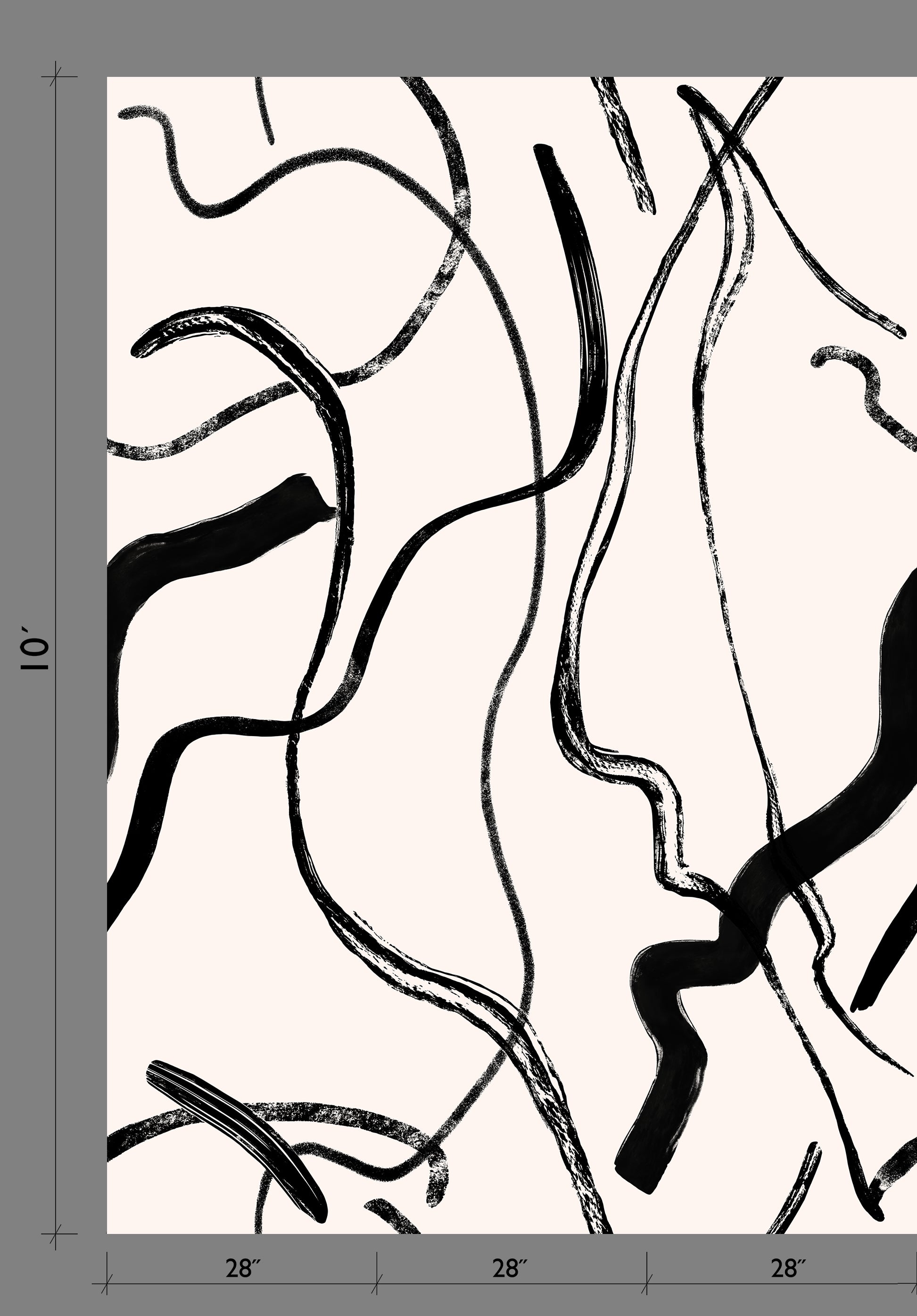 Terrain© Mural Wallpaper in Black + Cremé