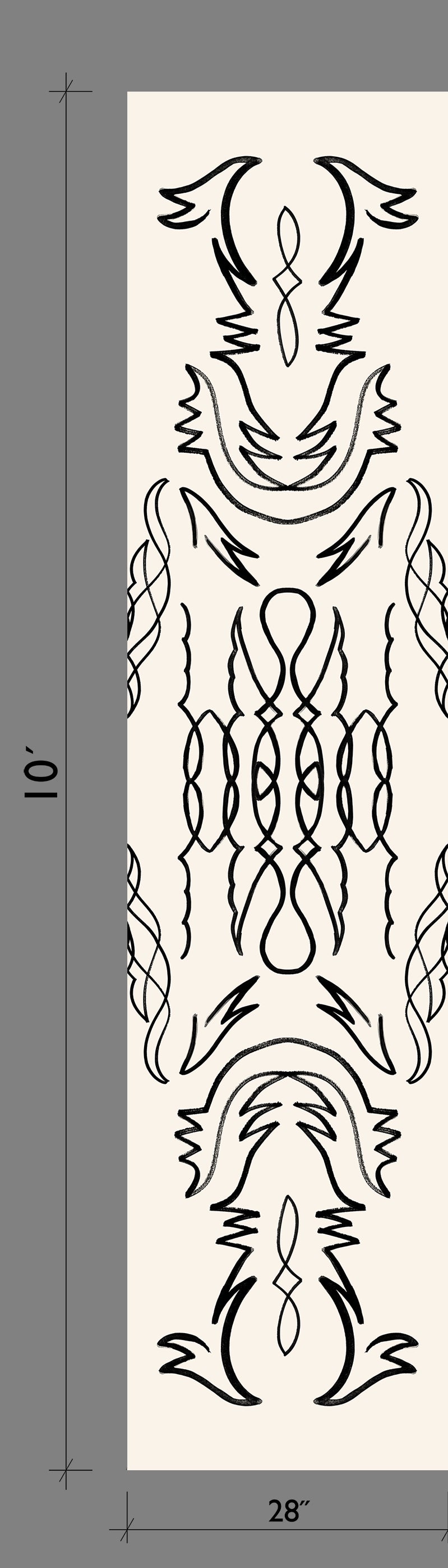 Side Saddle© Wallpaper in Black + Cremé