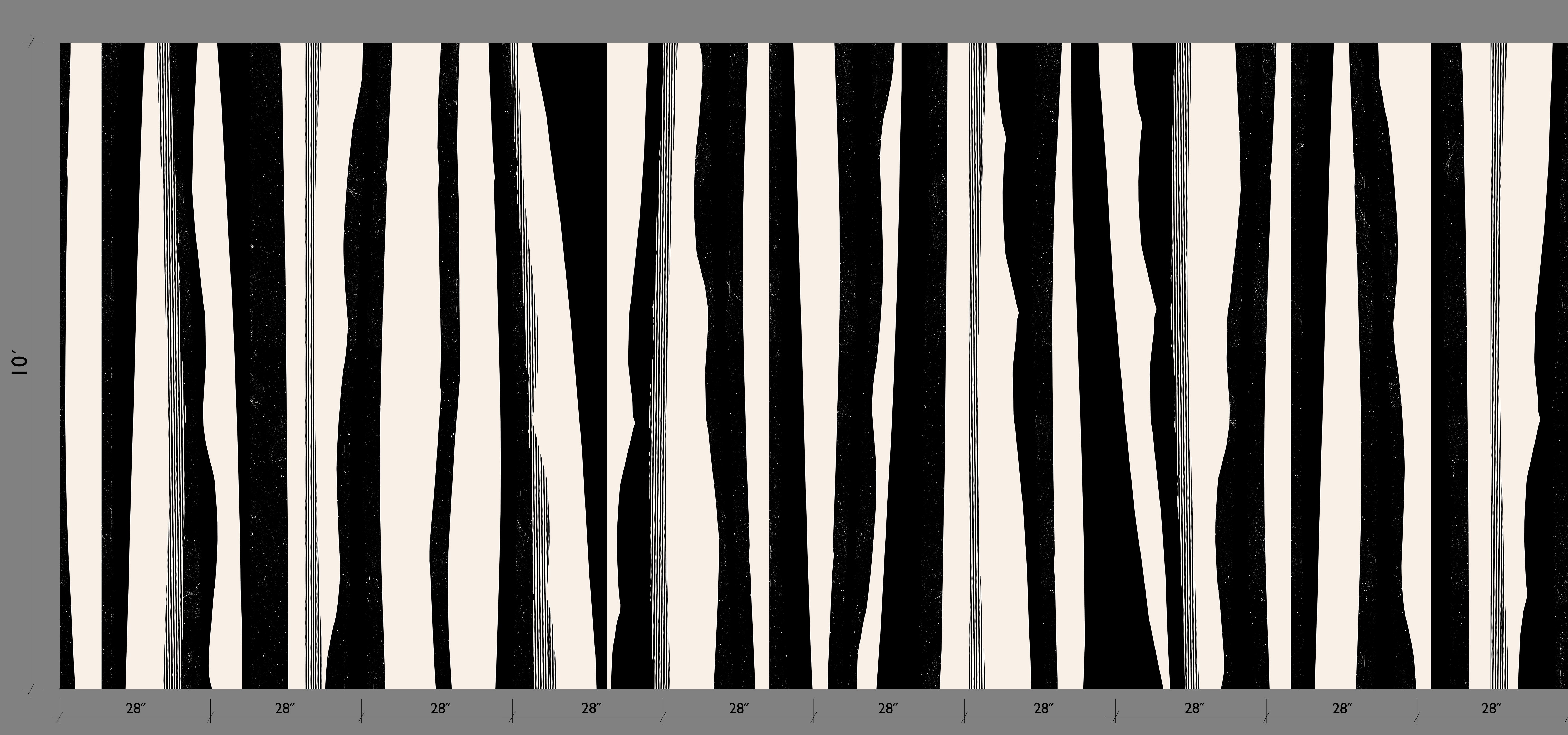 Longitude© Mural Wallpaper in Black + Cremé