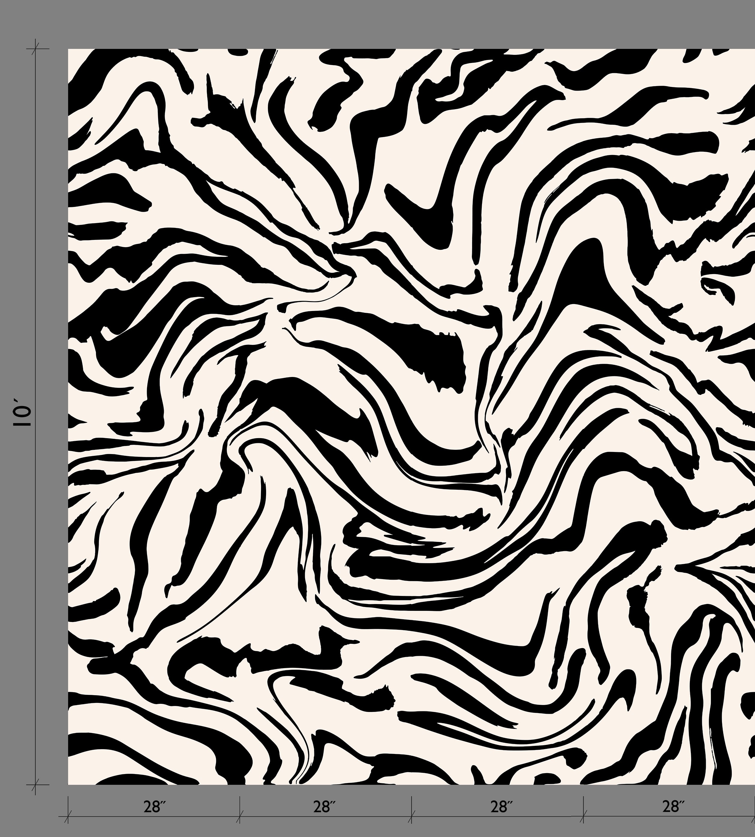 Primal© Mural Wallpaper in Black + Cremé