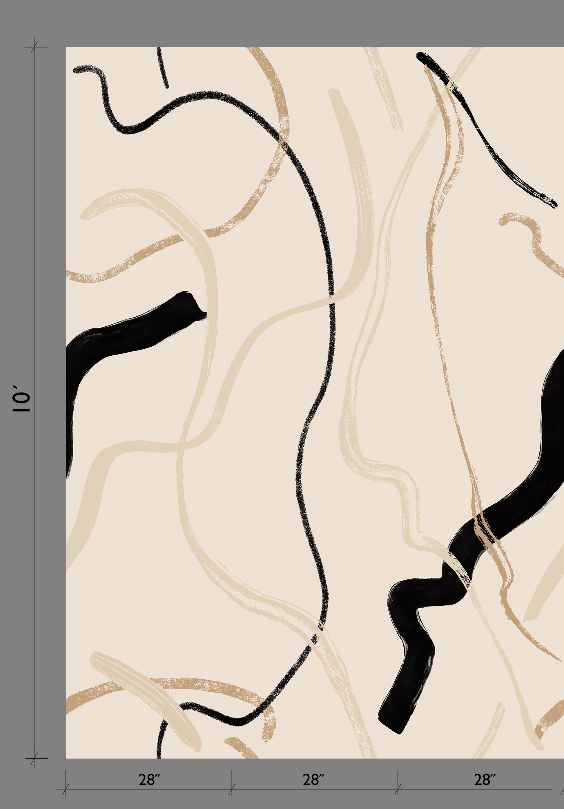 Terrain© Mural Wallpaper in Black + Nude