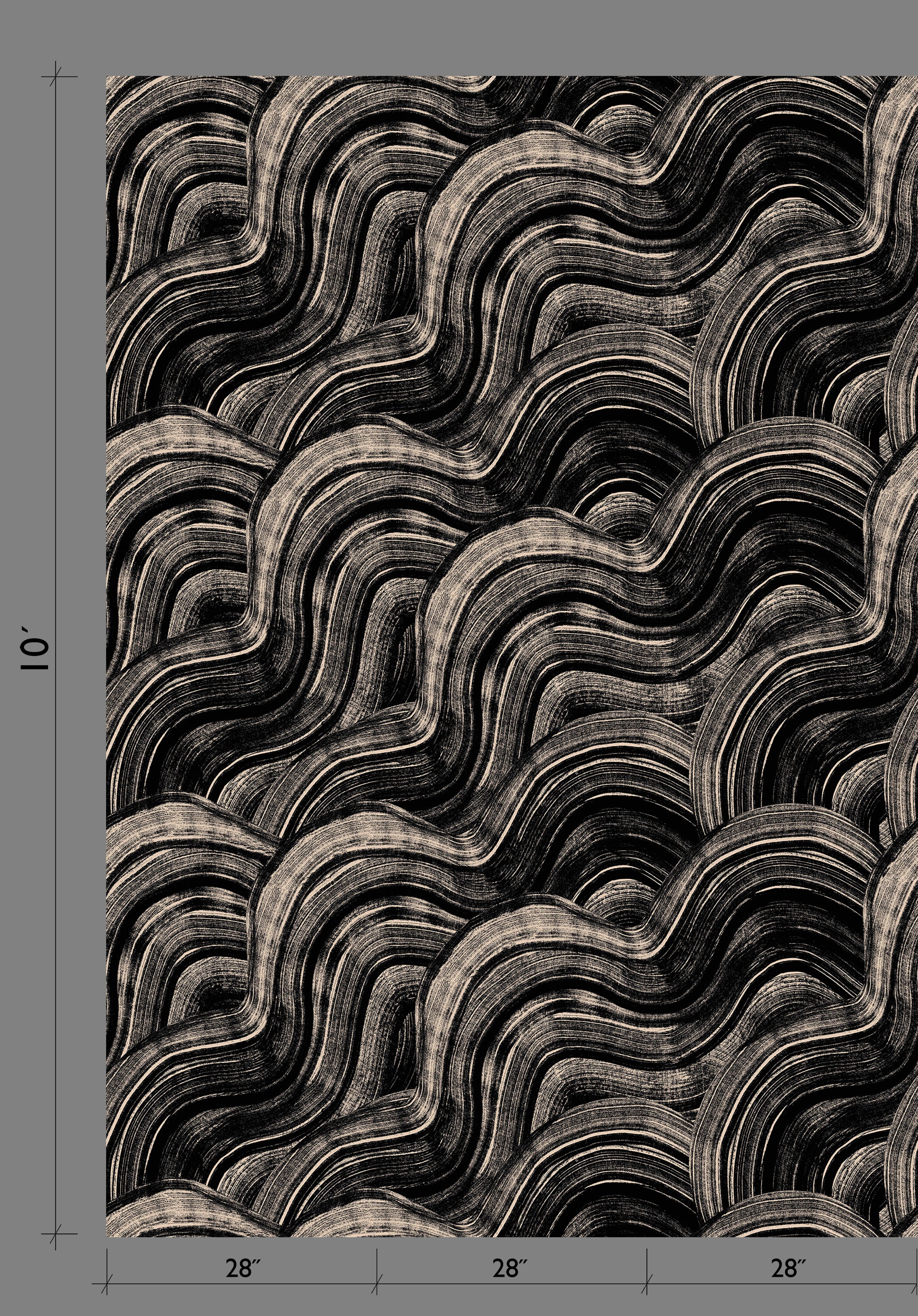 Sediment #2© Wallpaper in Black + Cremé