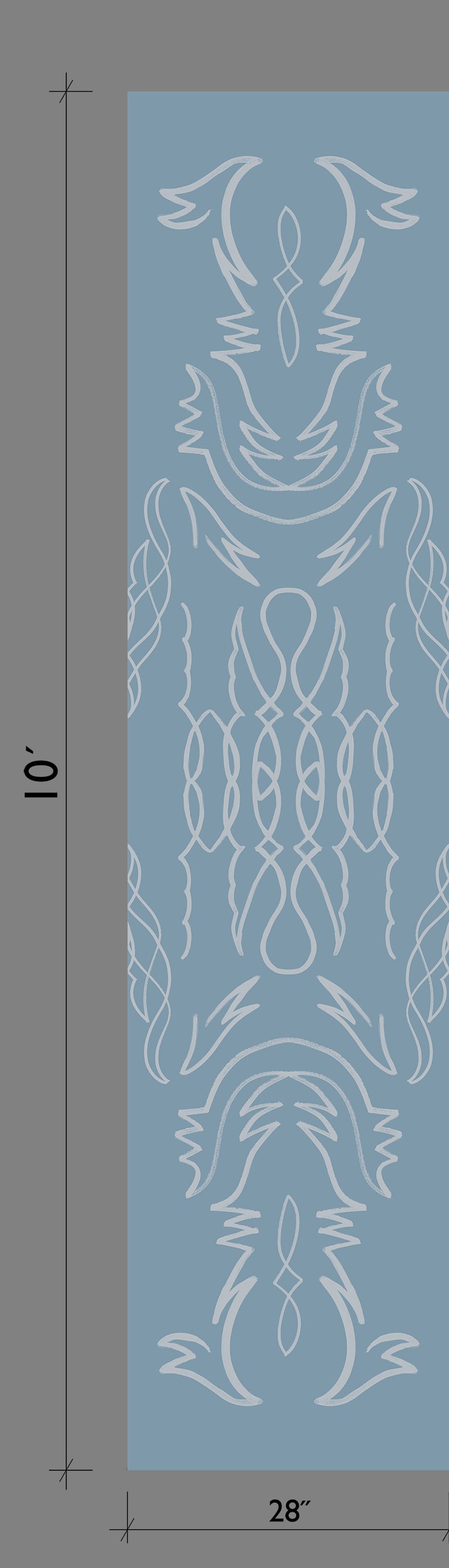 Side Saddle© Wallpaper in Cornflower