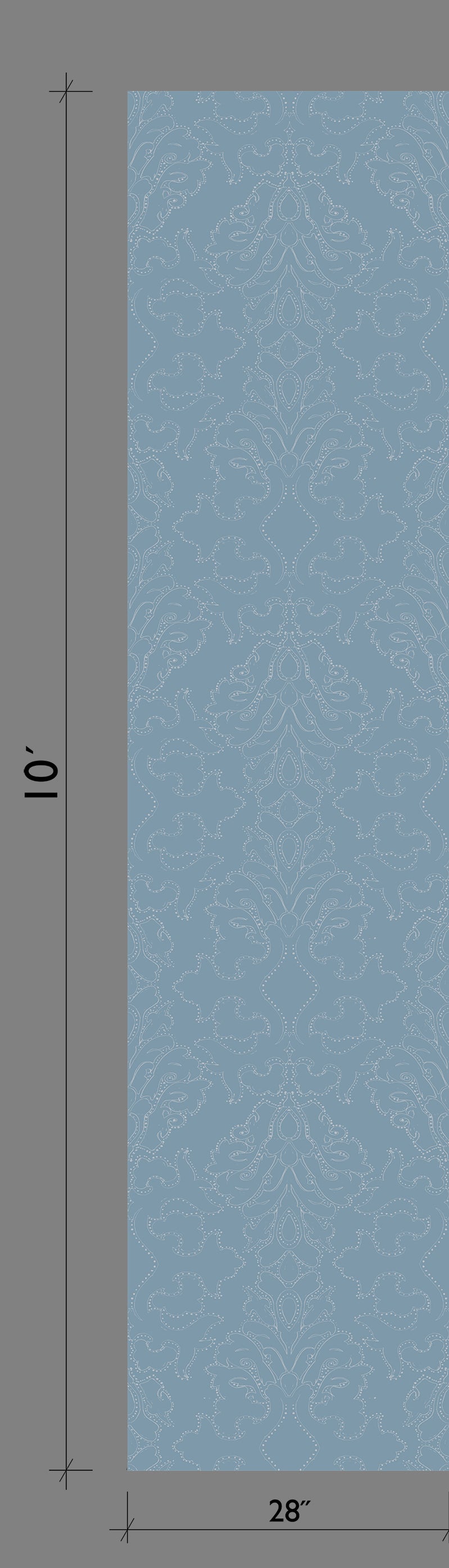 Western Damask© Wallpaper in Cornflower