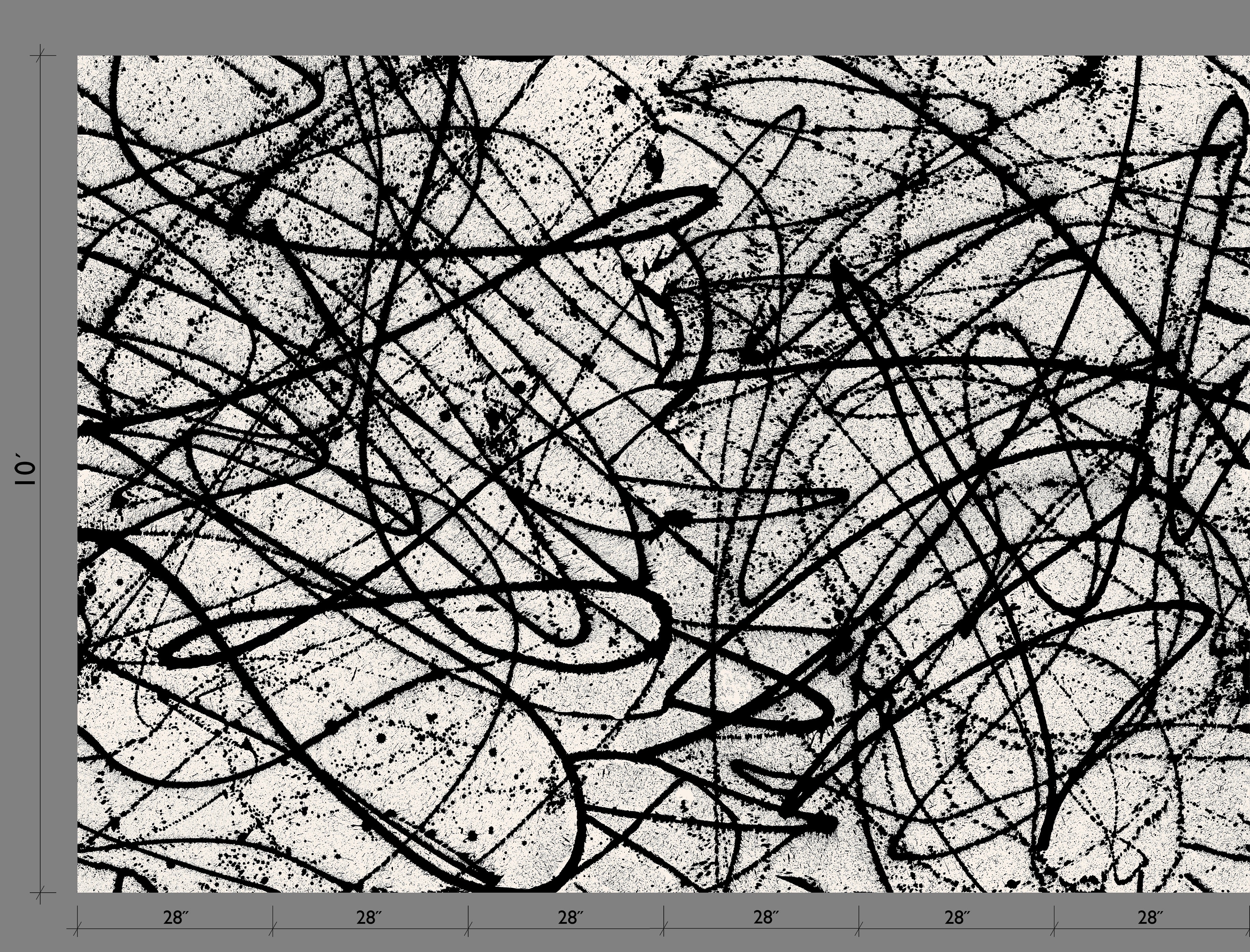 Lady Luck© Mural Wallpaper in Ecru + Black