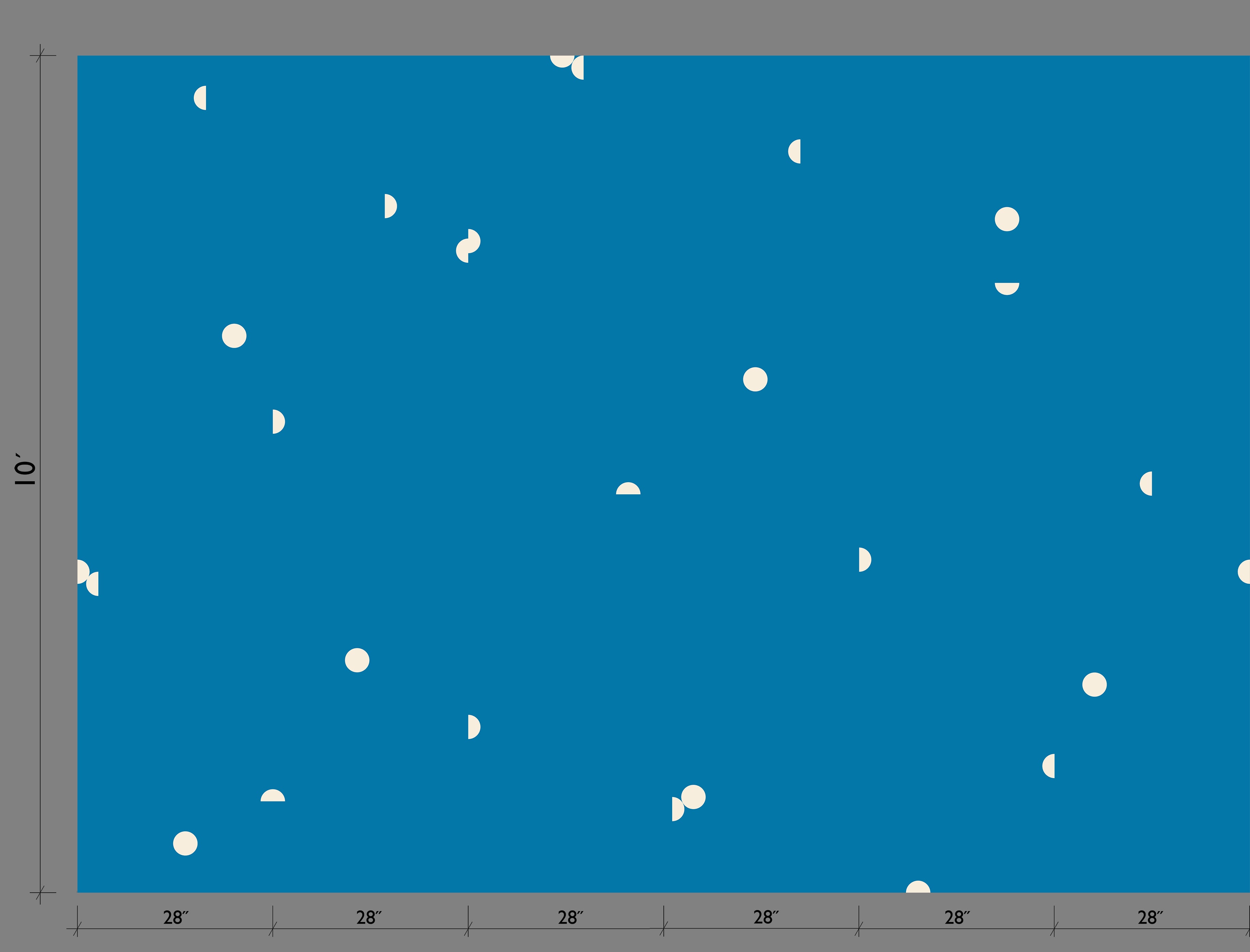 Mezzaluna© Wallpaper in Electric Blue + Cremé