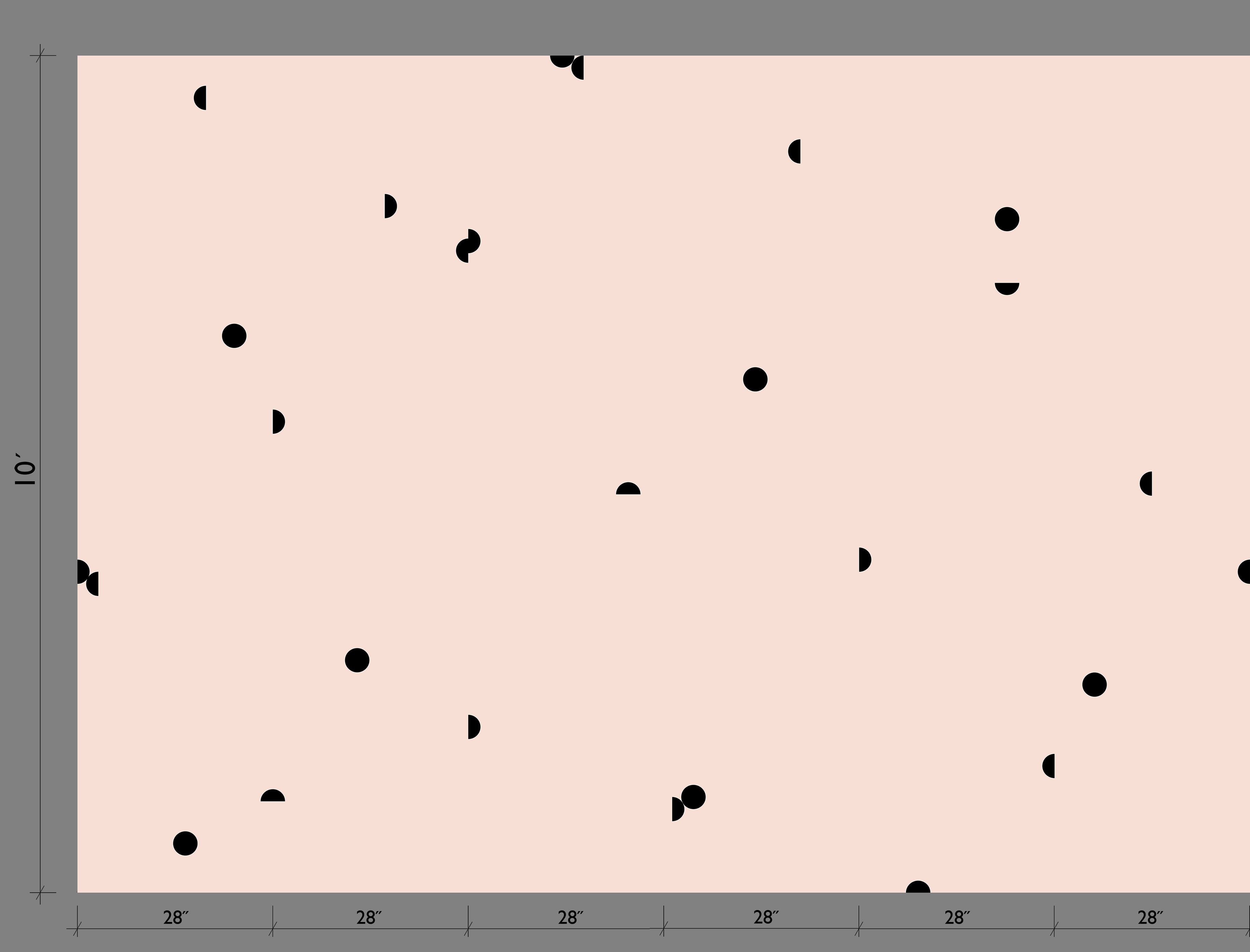 Mezzaluna© Wallpaper in Flamingo + Black