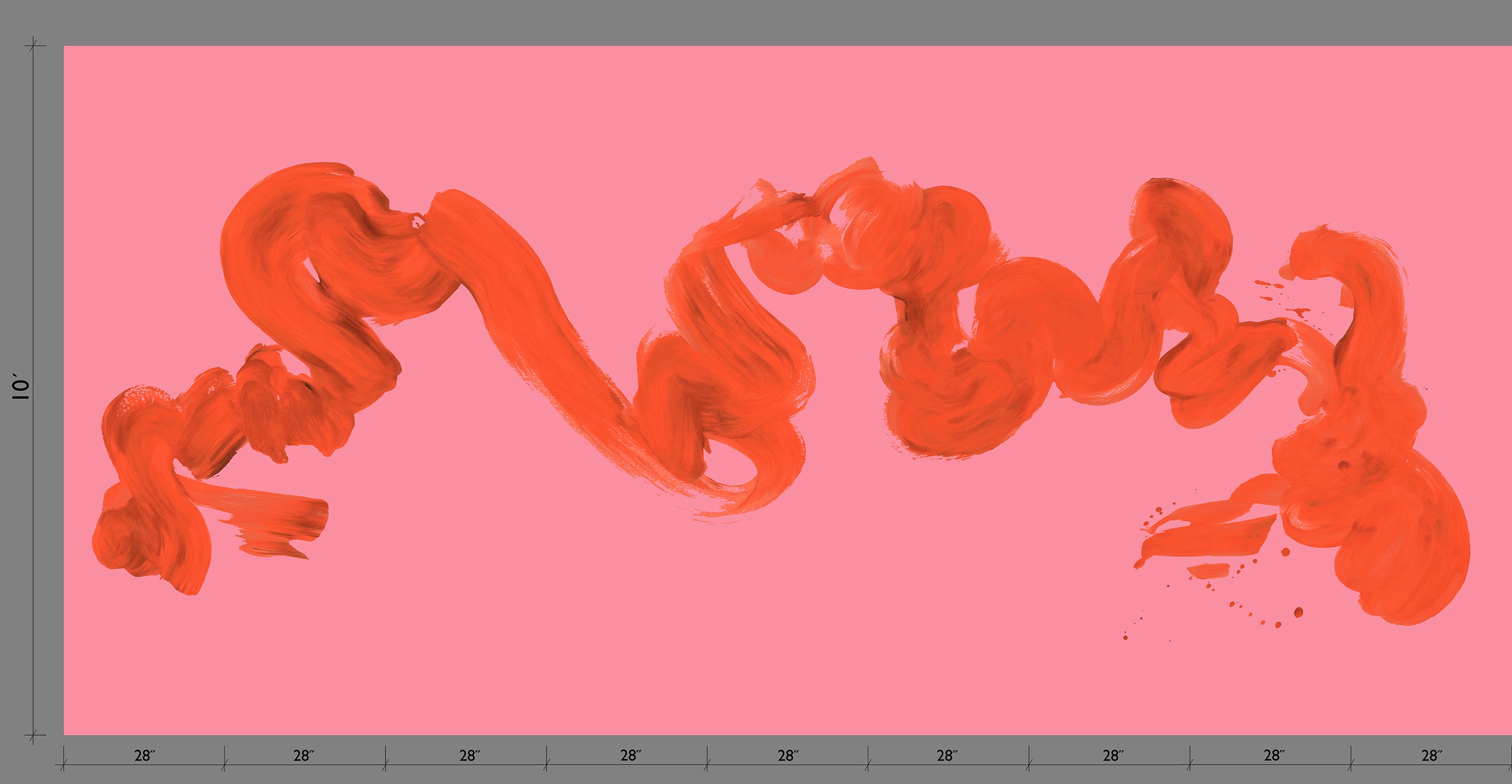 Abstract Art© Mural Wallpaper in Fuchsia