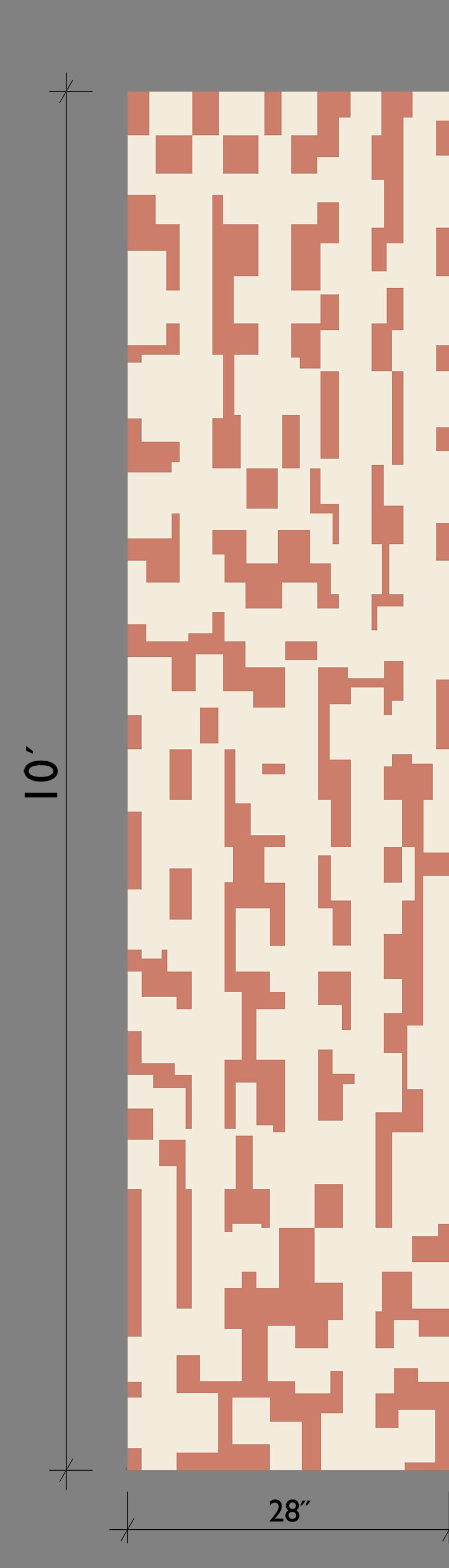 Mainframe© Wallpaper in Strawberry Kiss + Cremé