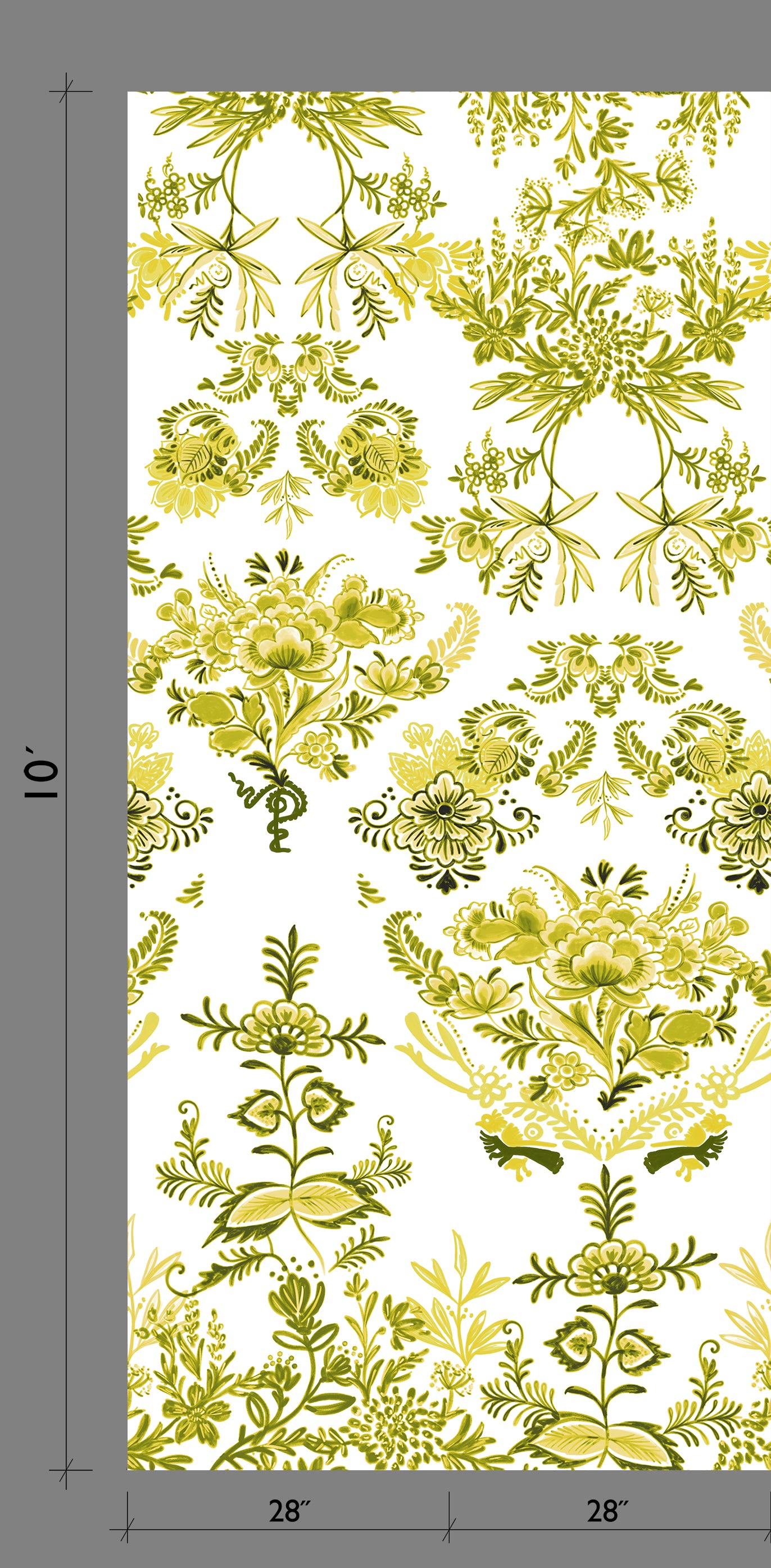 Delft© Mural Wallpaper in Lime