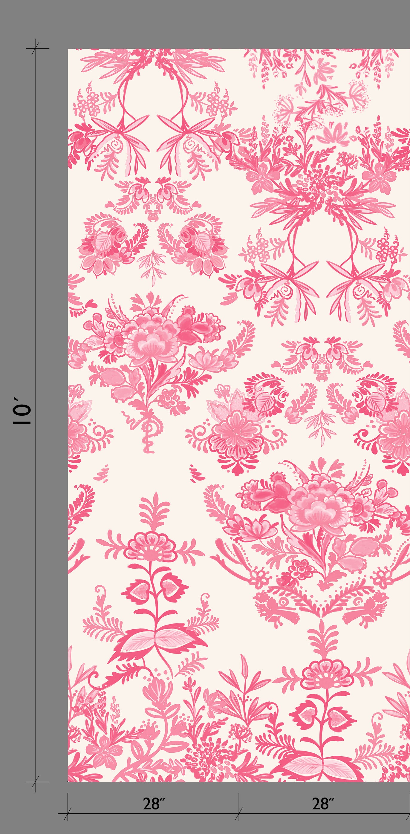 Delft© Mural Wallpaper in Magenta