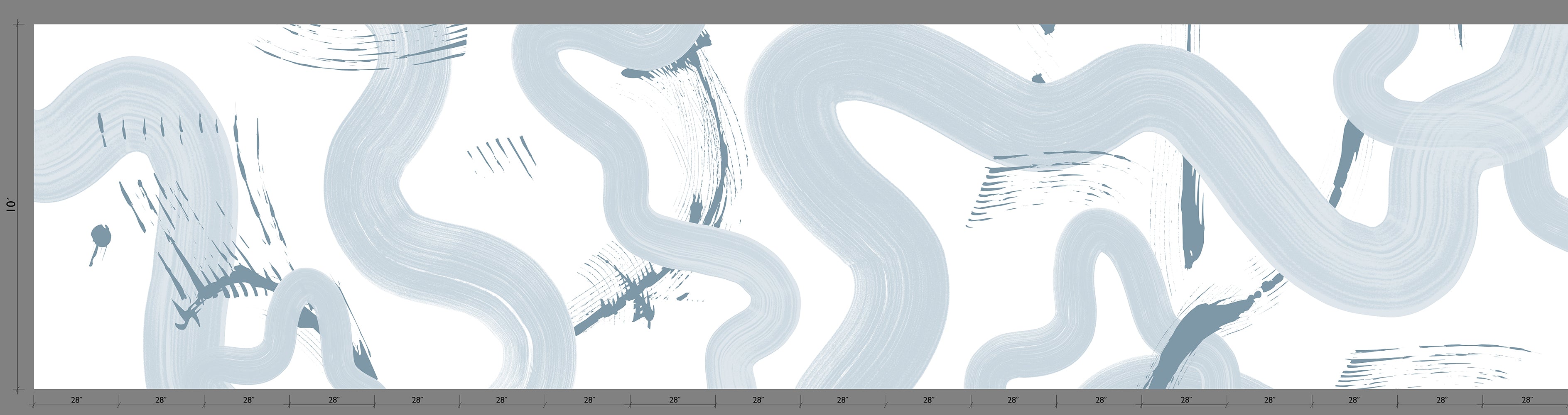 Untamed© Mural Wallpaper in Pale Blue