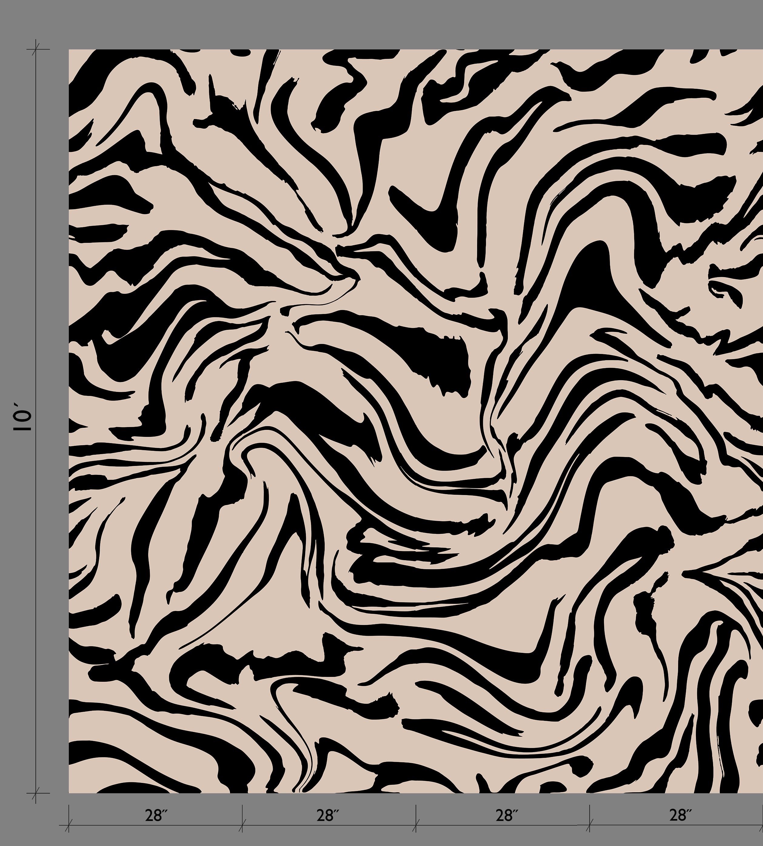 Primal© Mural Wallpaper in Pueblo + Black