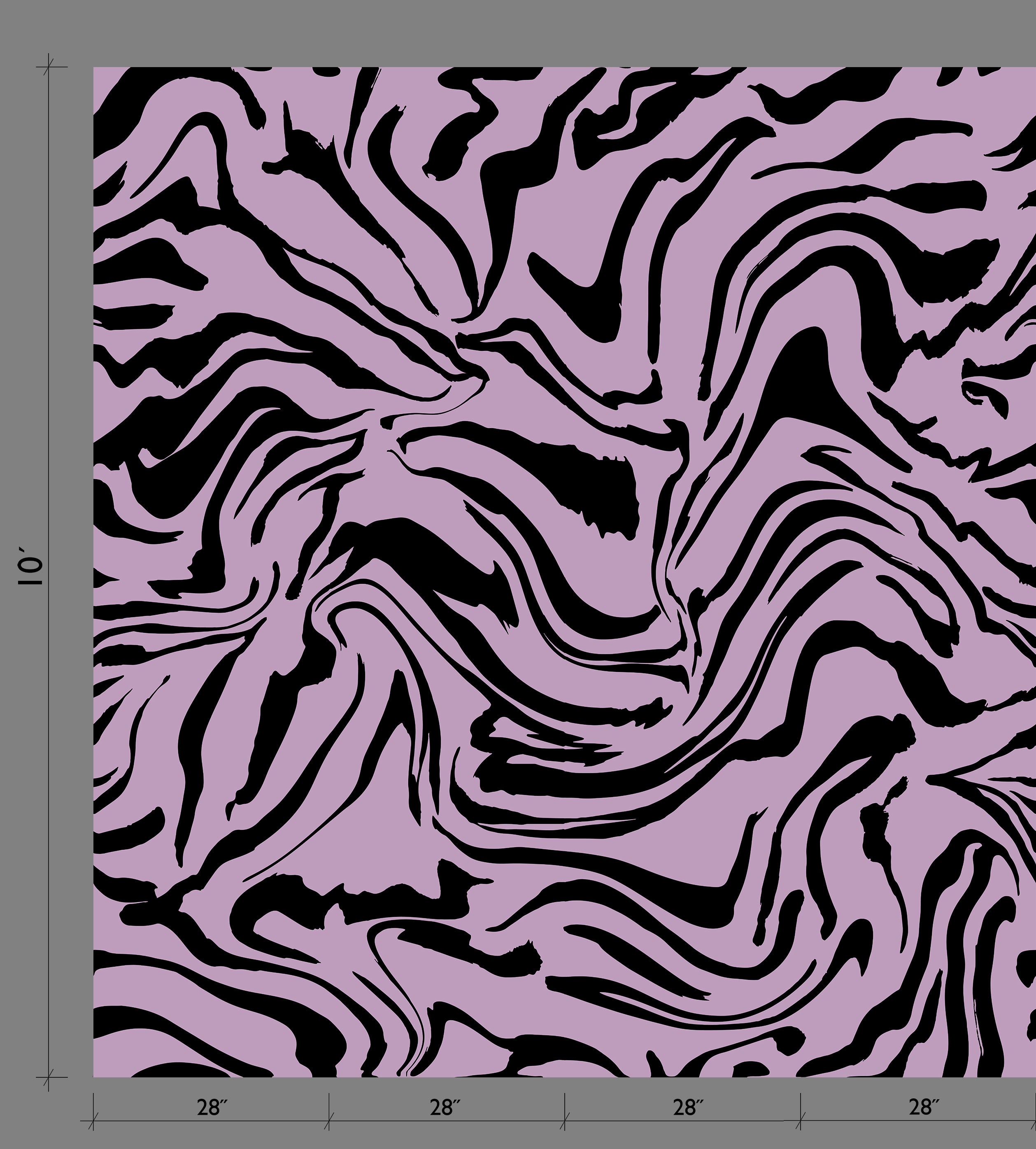 Primal© Mural Wallpaper in Purple + Black