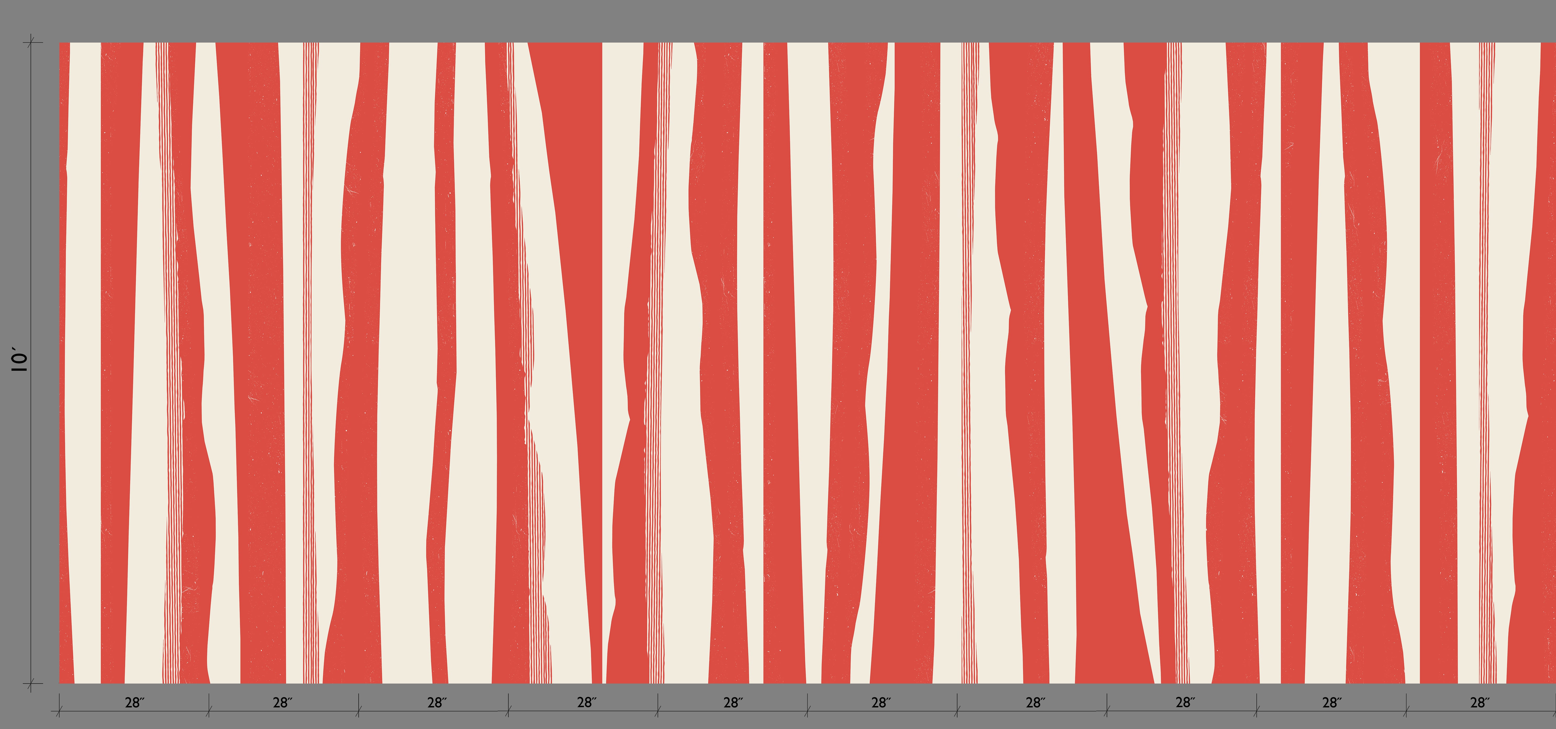 Longitude© Mural Wallpaper in Red