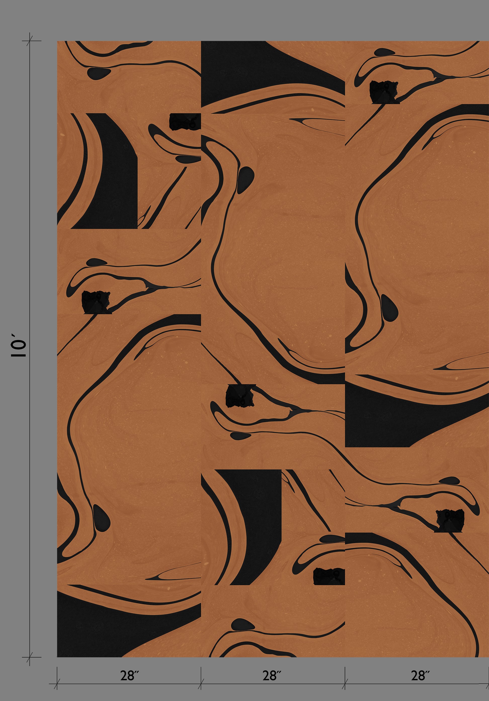 Magma© Wallpaper in Black + Rust