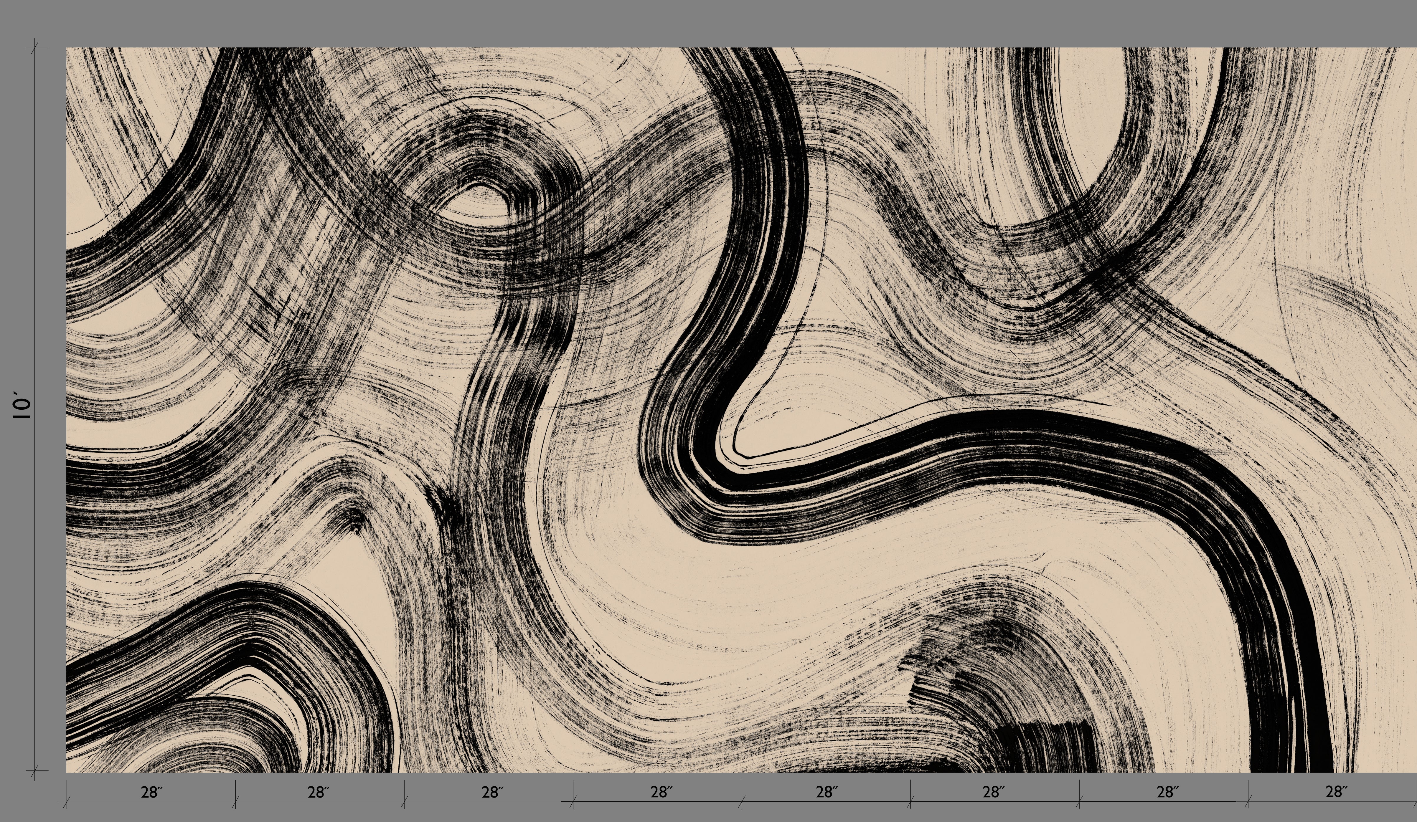 Sediment #1© Mural Wallpaper in Black + Tan