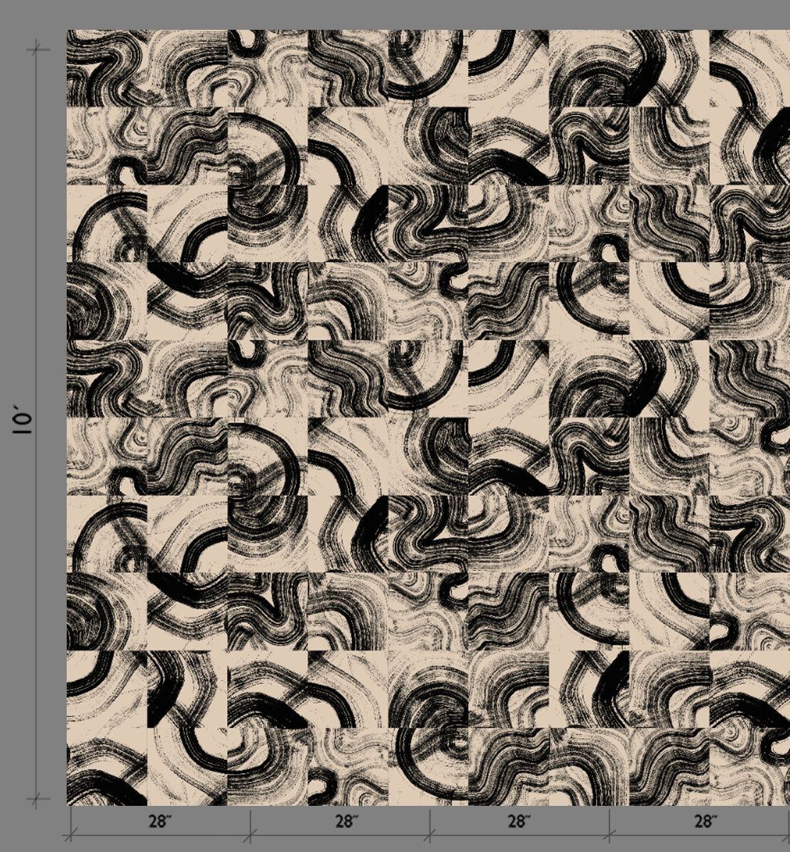 Sediment #3© Wallpaper in Black + Cremé