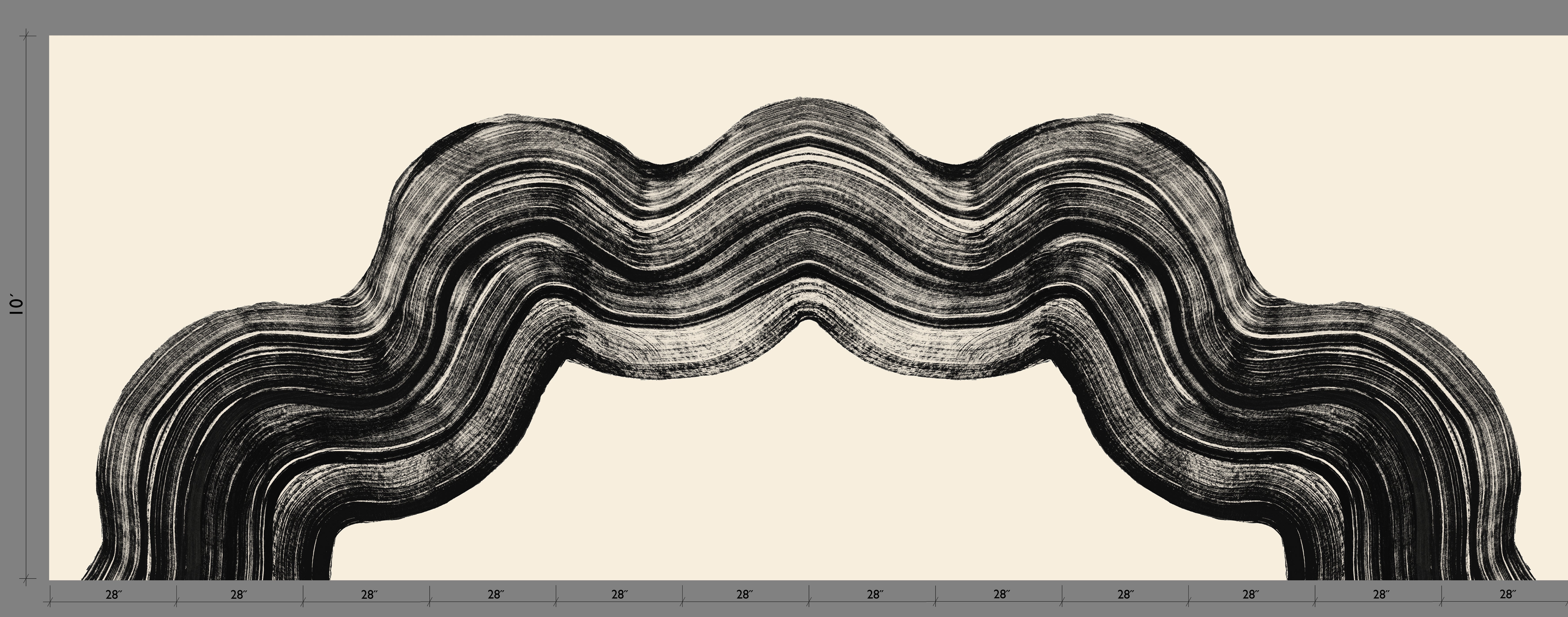 Sediment #4© Mural Wallpaper in Black + Ecru