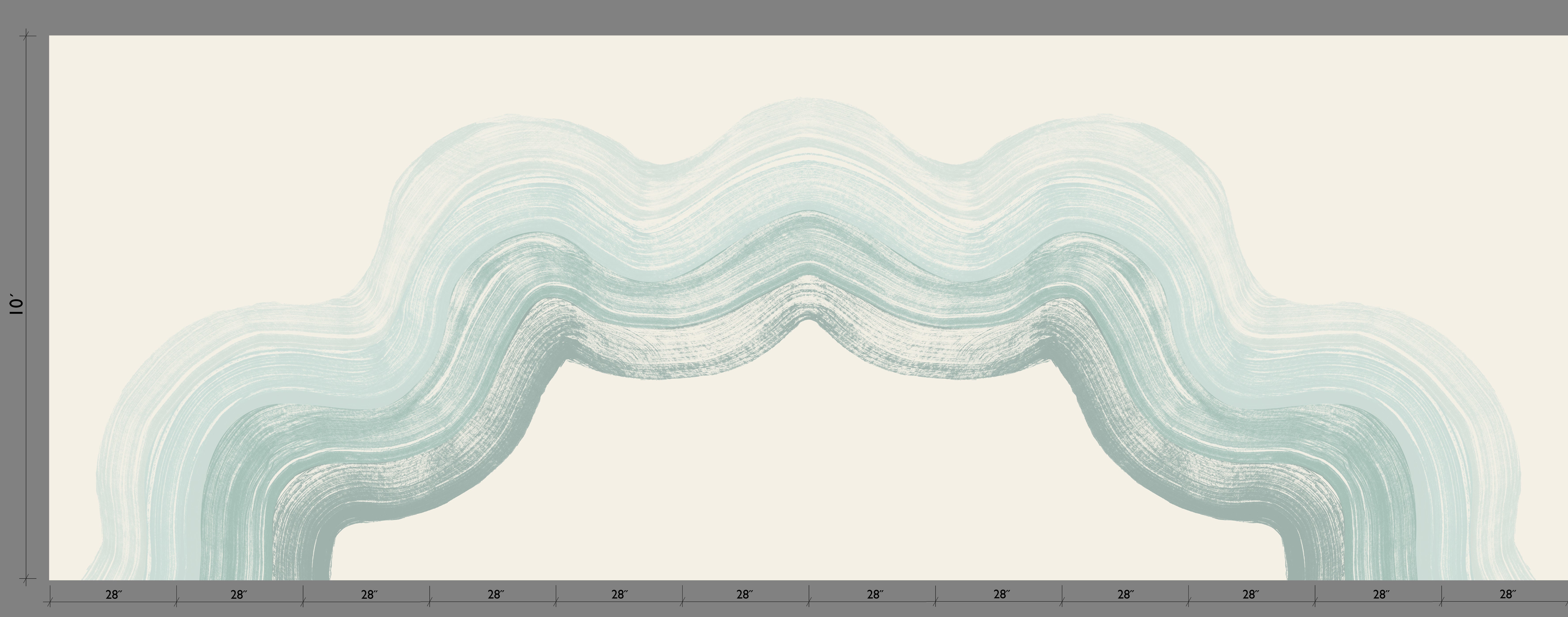 Sediment #4© Mural Wallpaper in Blue + Cremé