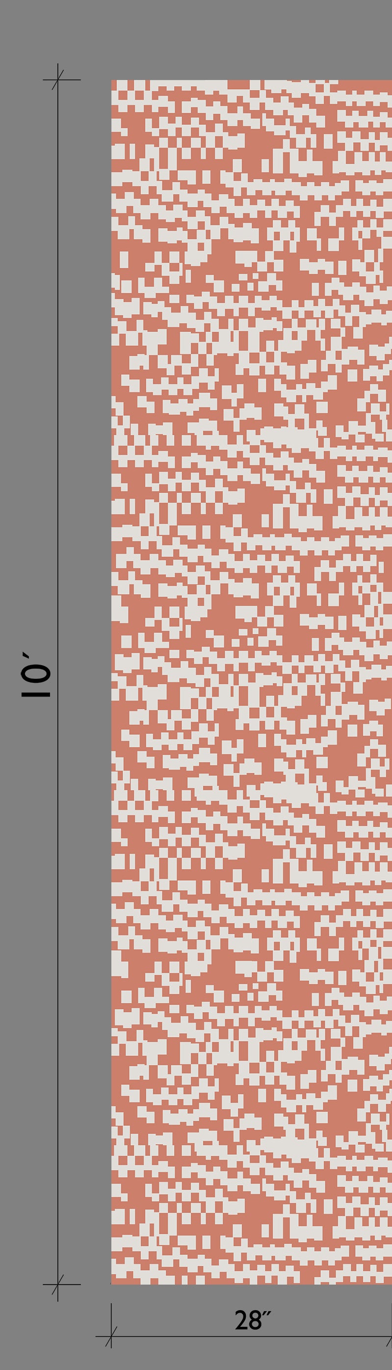 Pixel© Wallpaper in Strawberry Kiss + Cremé