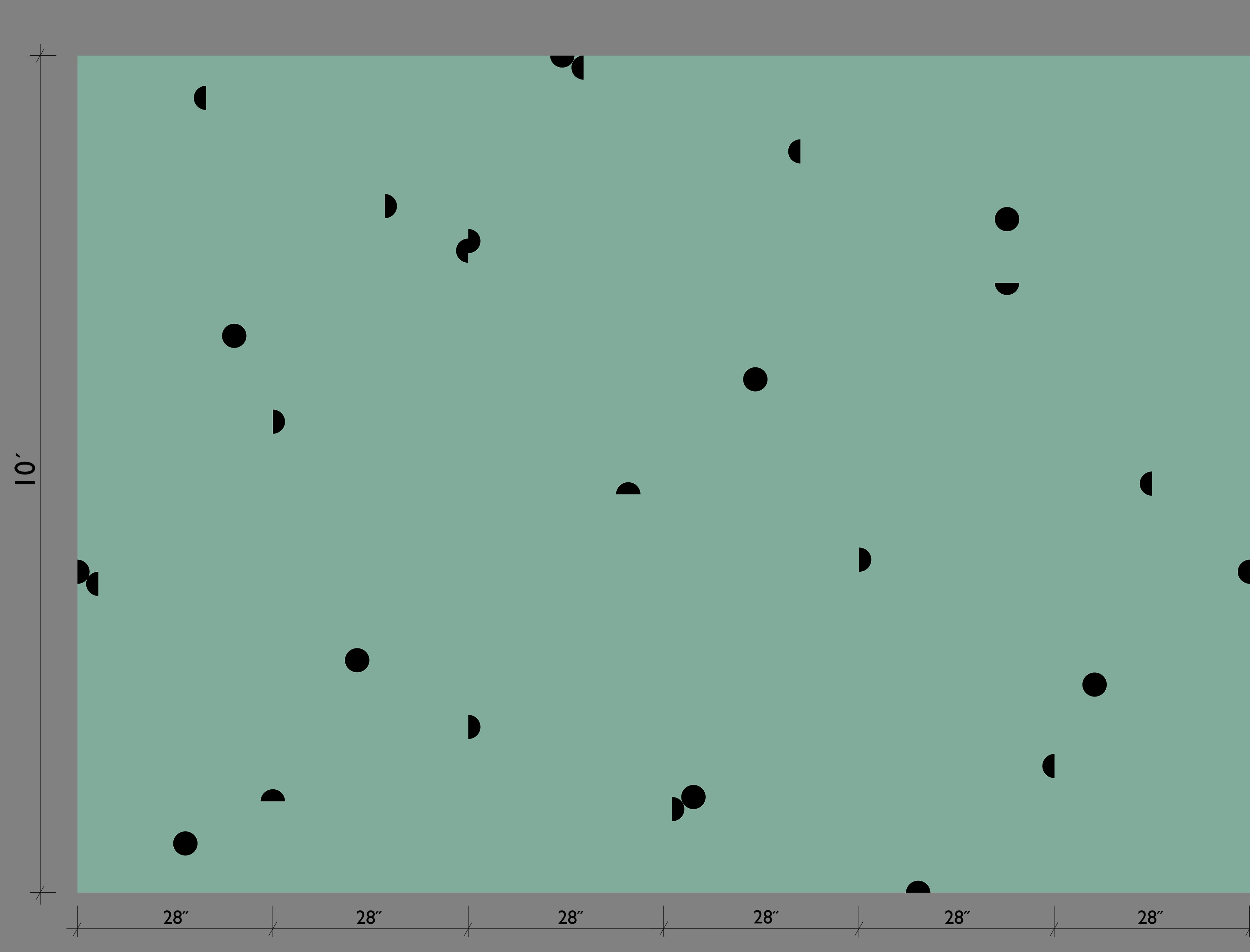 Mezzaluna© Wallpaper in Teal + Black