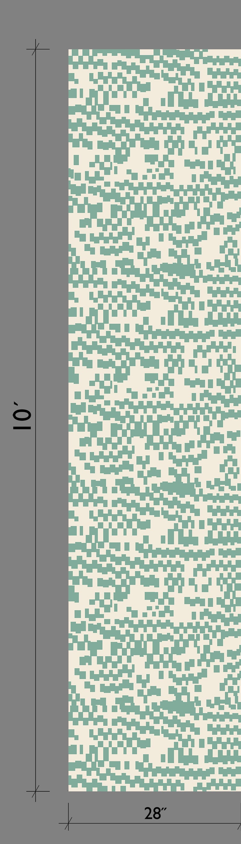 Pixel© Wallpaper in Teal + Cremé