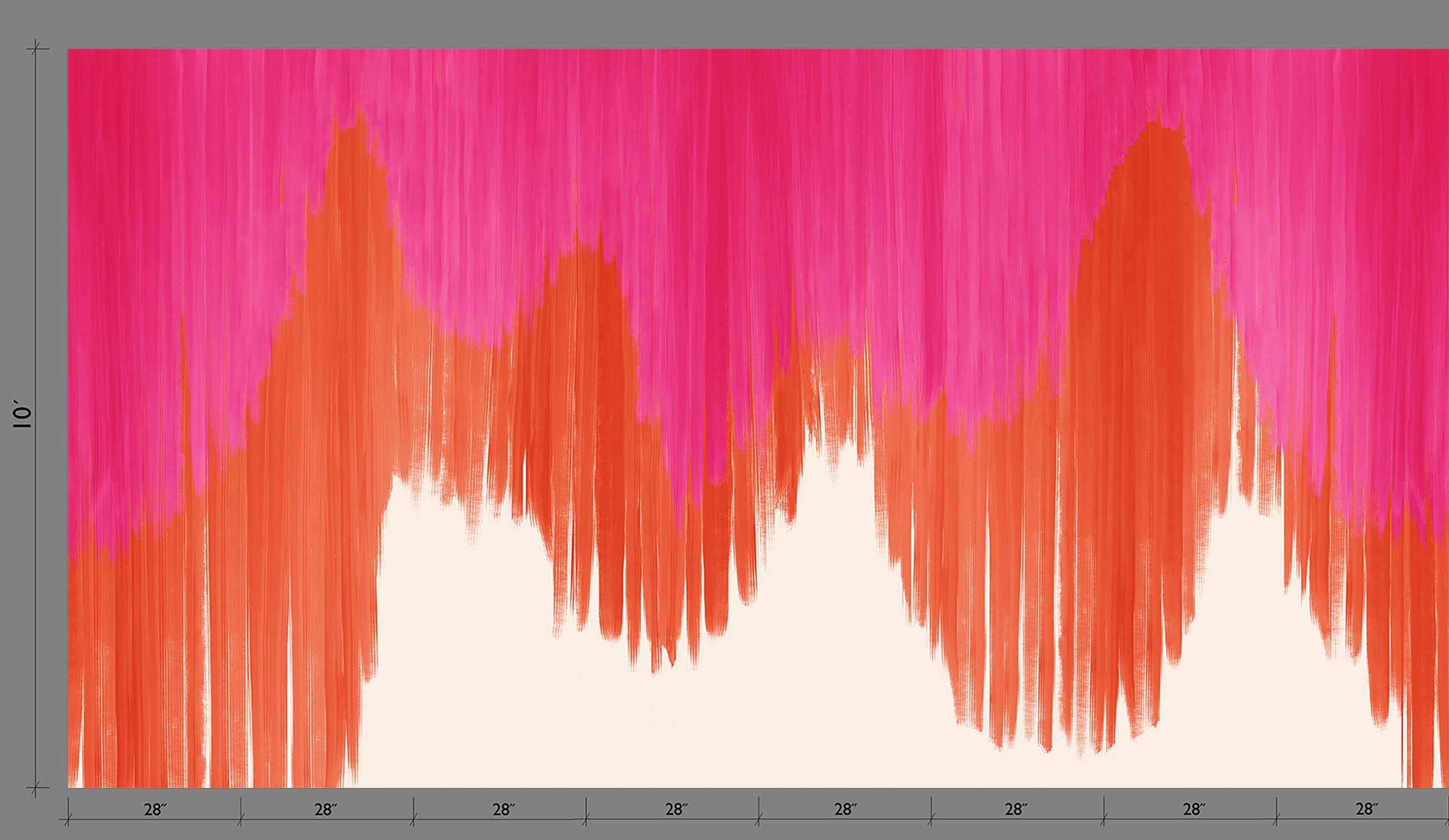 Wavelength© Mural Wallpaper in Fuchsia