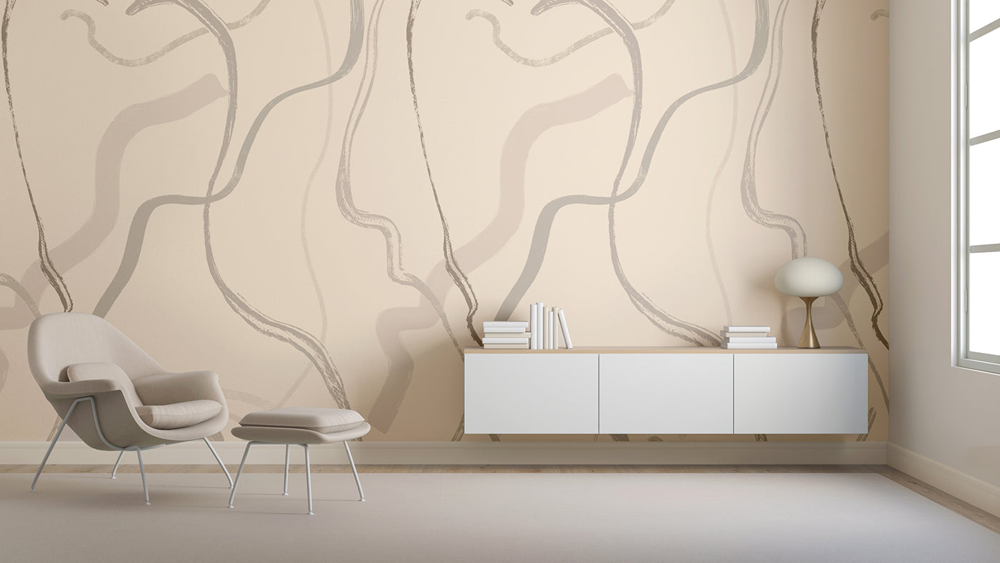 Terrain© Mural Wallpaper in Grey + Tan