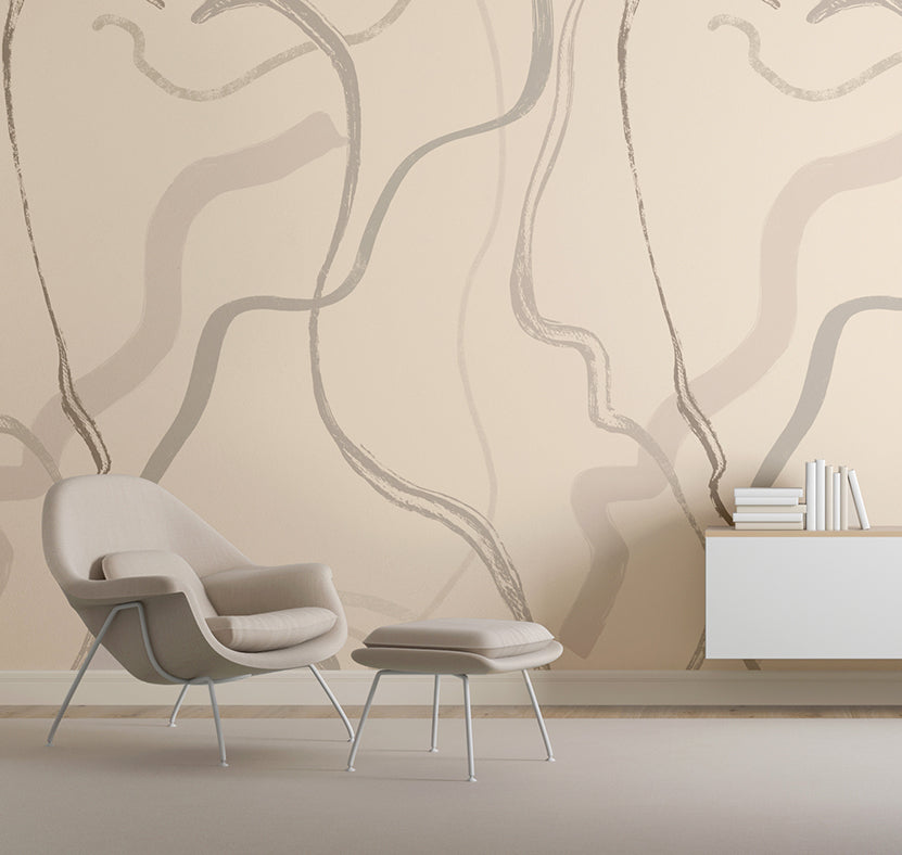 Terrain© Mural Wallpaper in Grey + Tan
