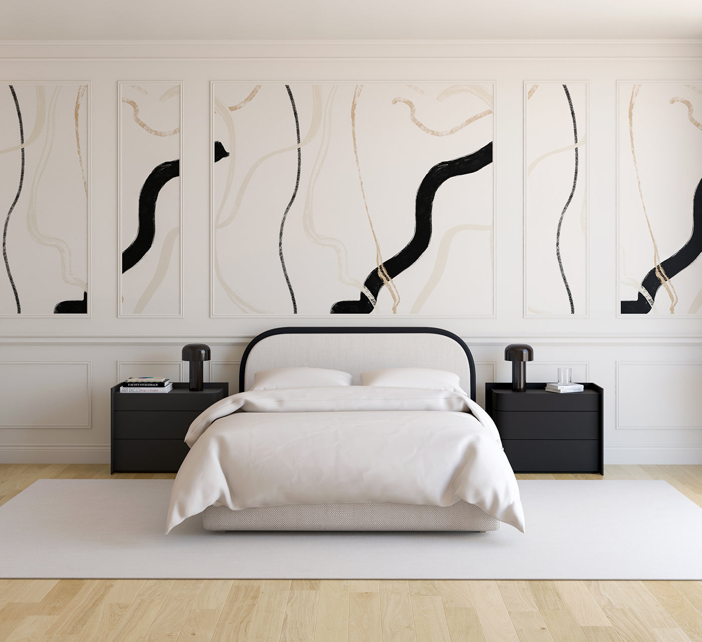 Terrain© Mural Wallpaper in Black + Nude