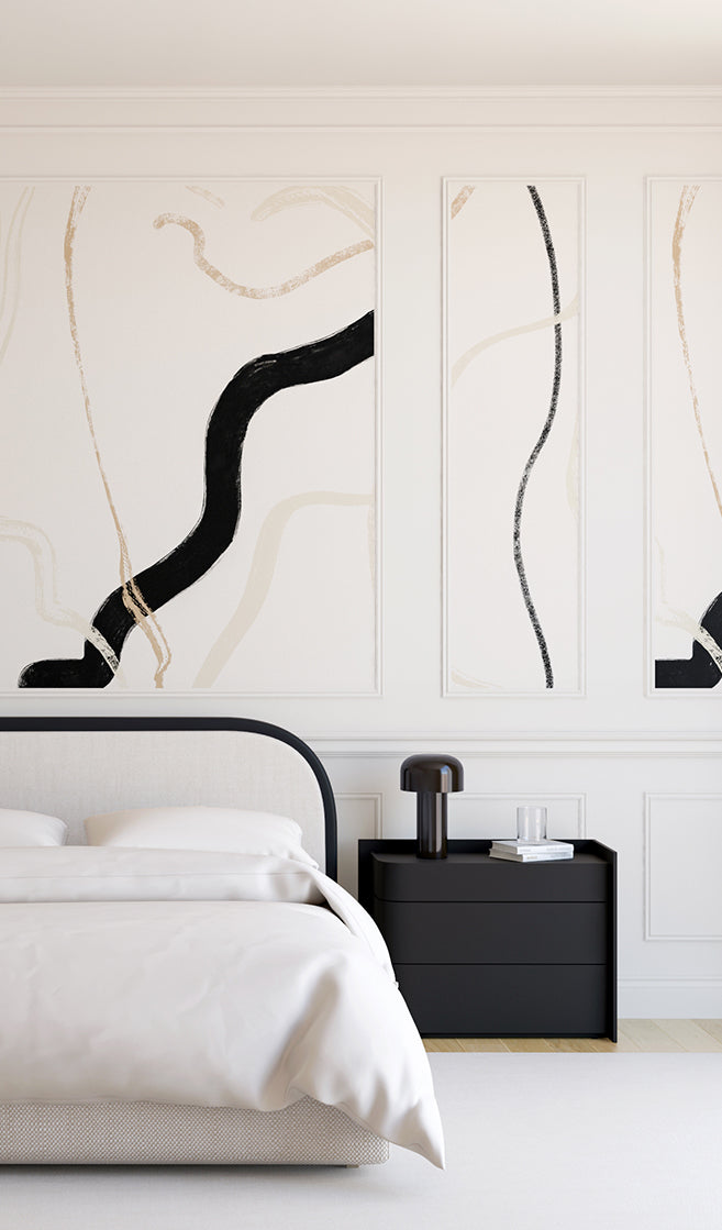 Terrain© Mural Wallpaper in Black + Nude