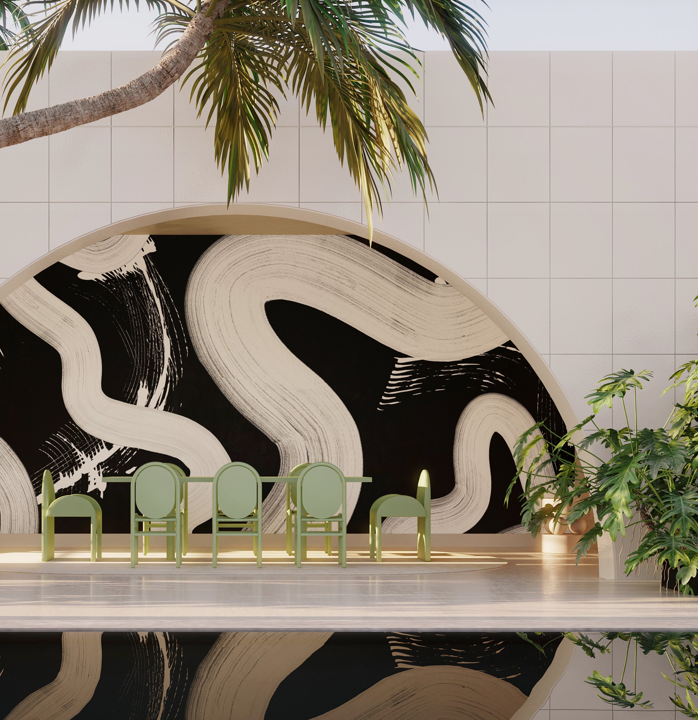 Untamed© Mural Wallpaper in Charcoal