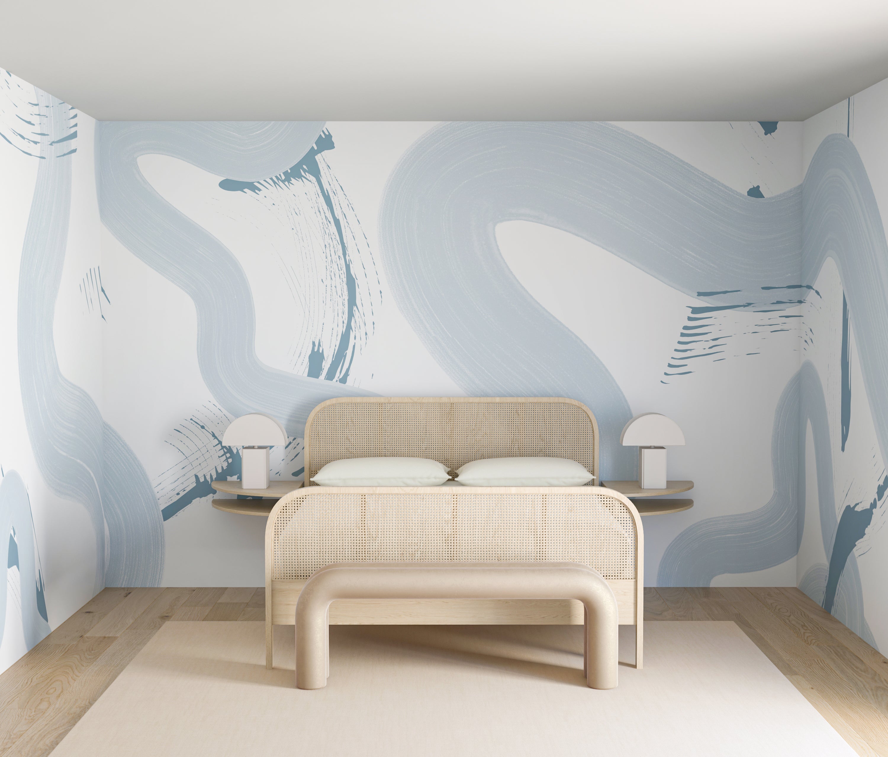 Untamed© Mural Wallpaper in Pale Blue