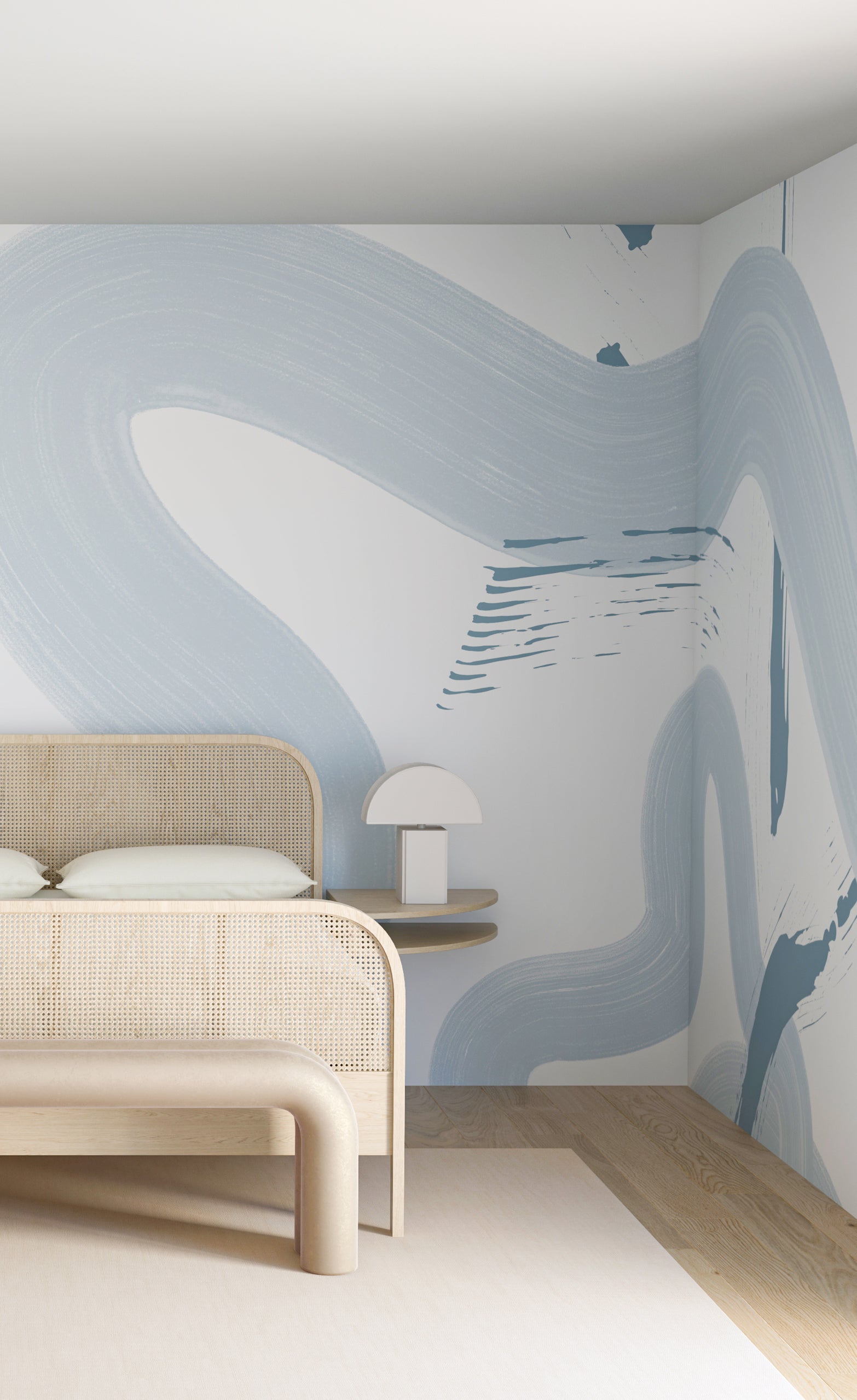 Untamed© Mural Wallpaper in Pale Blue