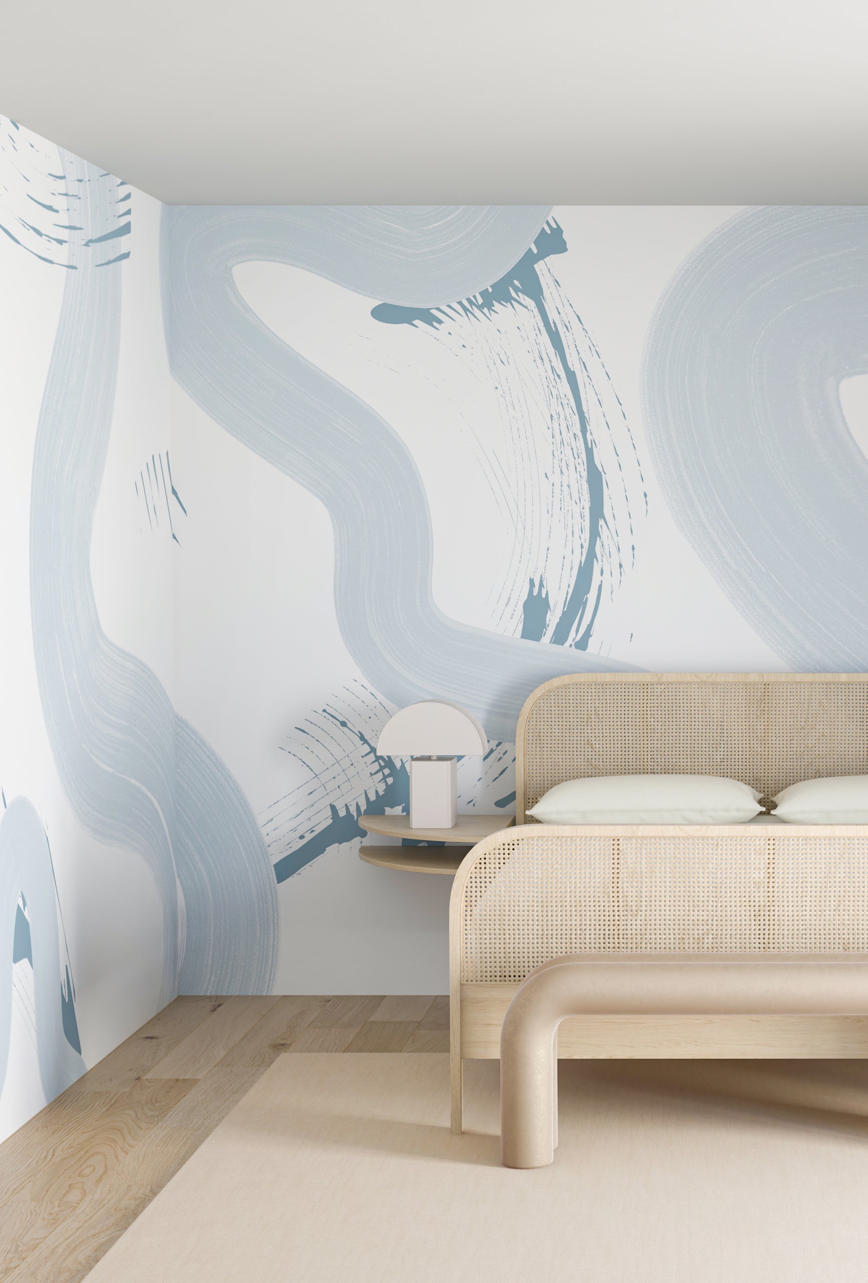 Untamed© Mural Wallpaper in Pale Blue