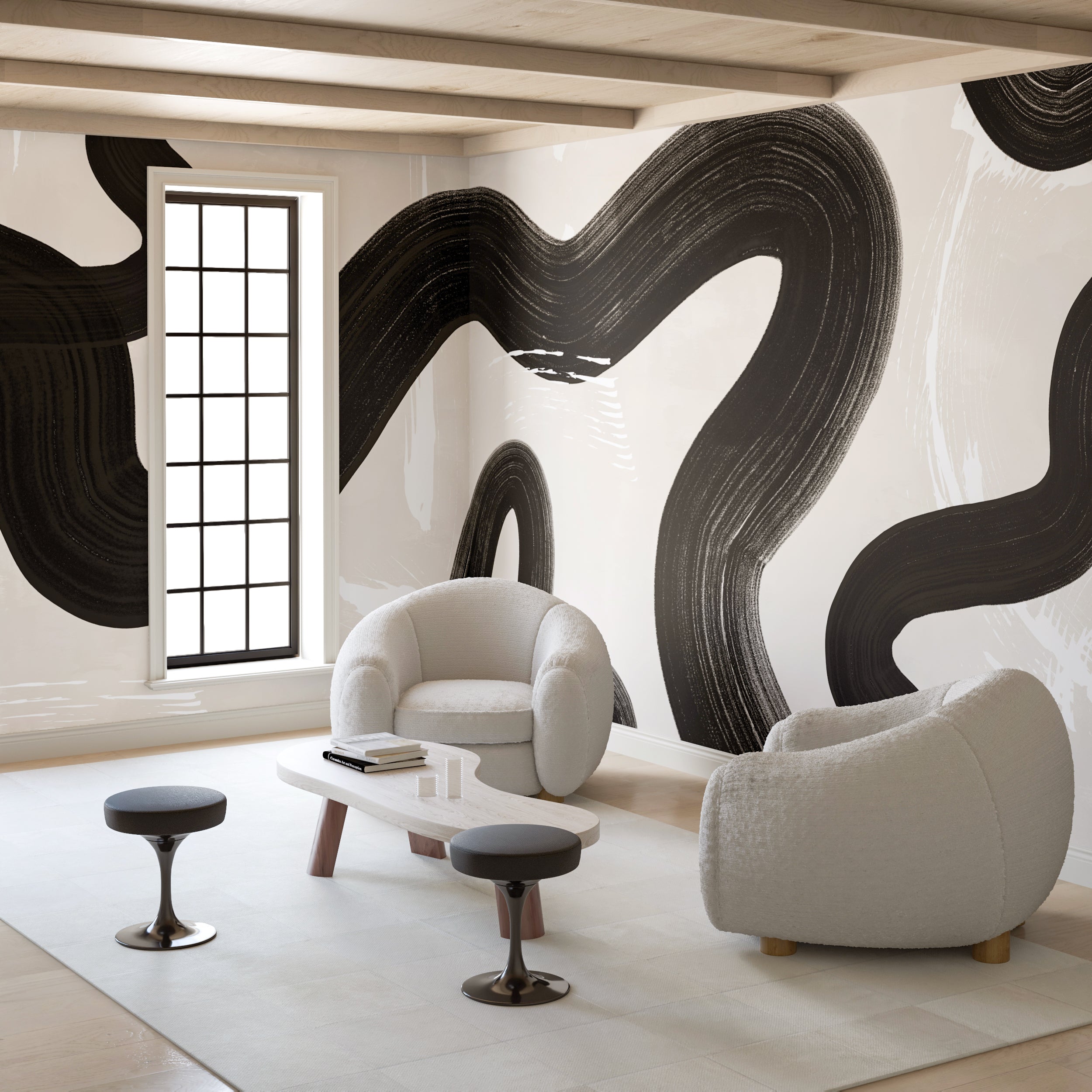 Untamed© Mural Wallpaper in Pebble