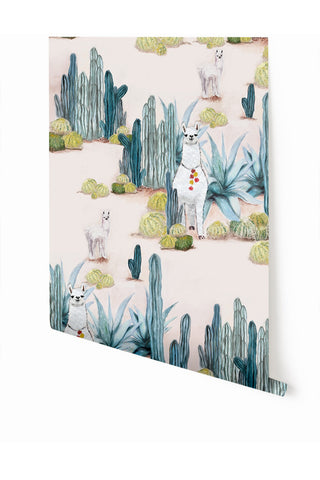 Desert Llama© Wallpaper in Cactus