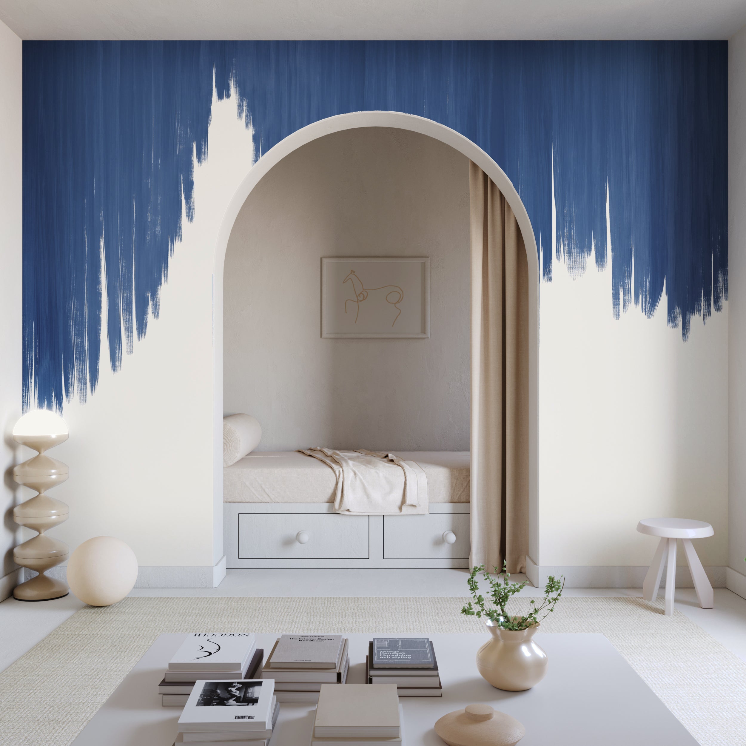 Wavelength© Mural Wallpaper in Navy