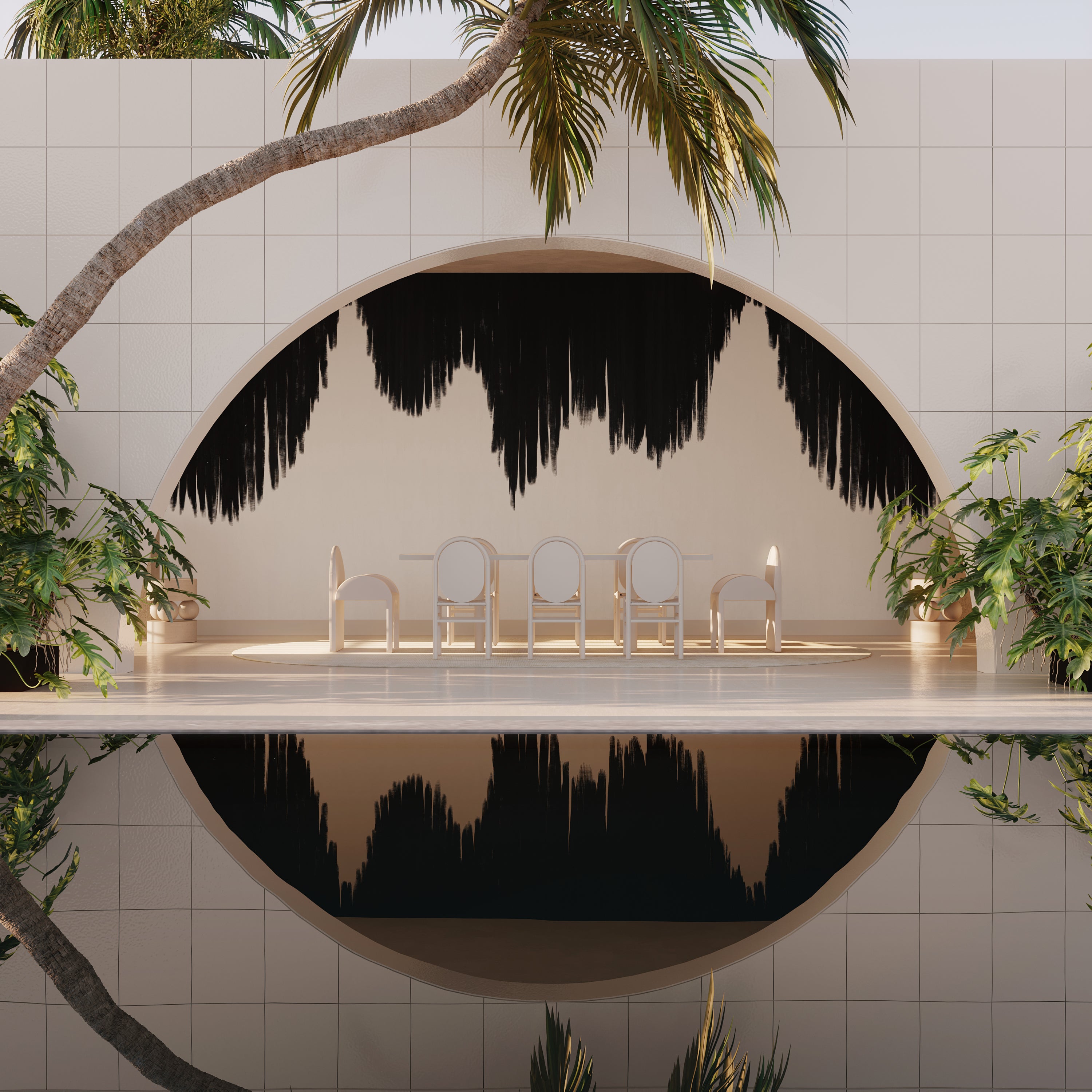 Wavelength© Mural Wallpaper in Black