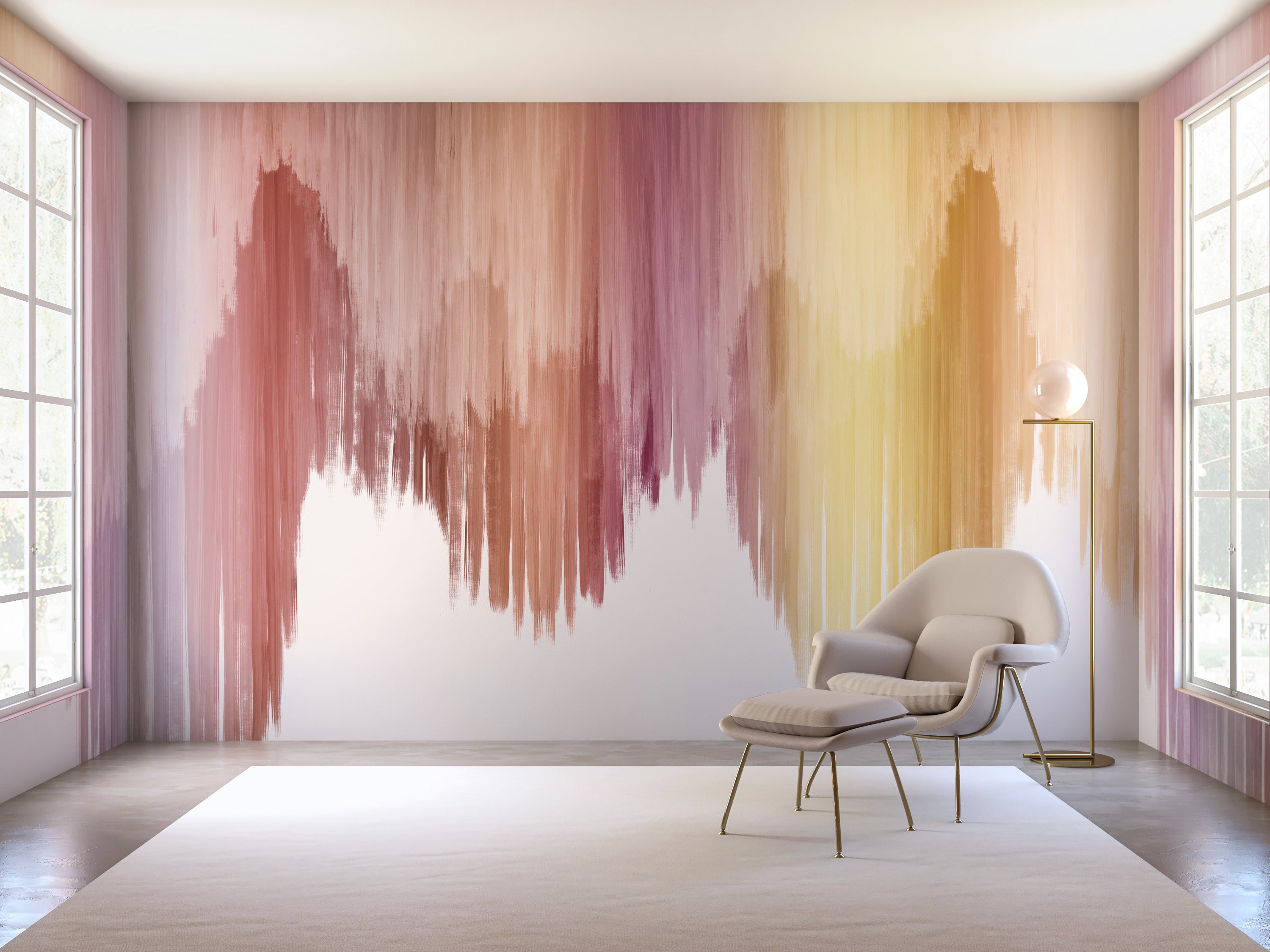 Wavelength© Mural Wallpaper in Lilac