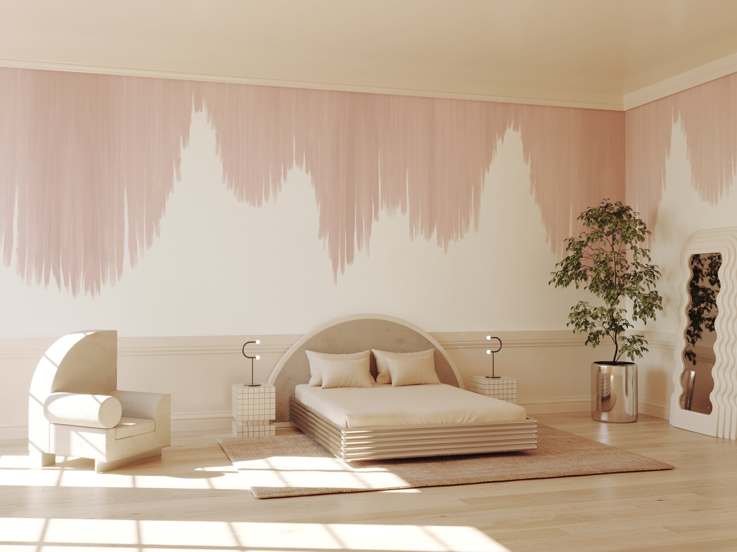 Wavelength© Mural Wallpaper in Petal