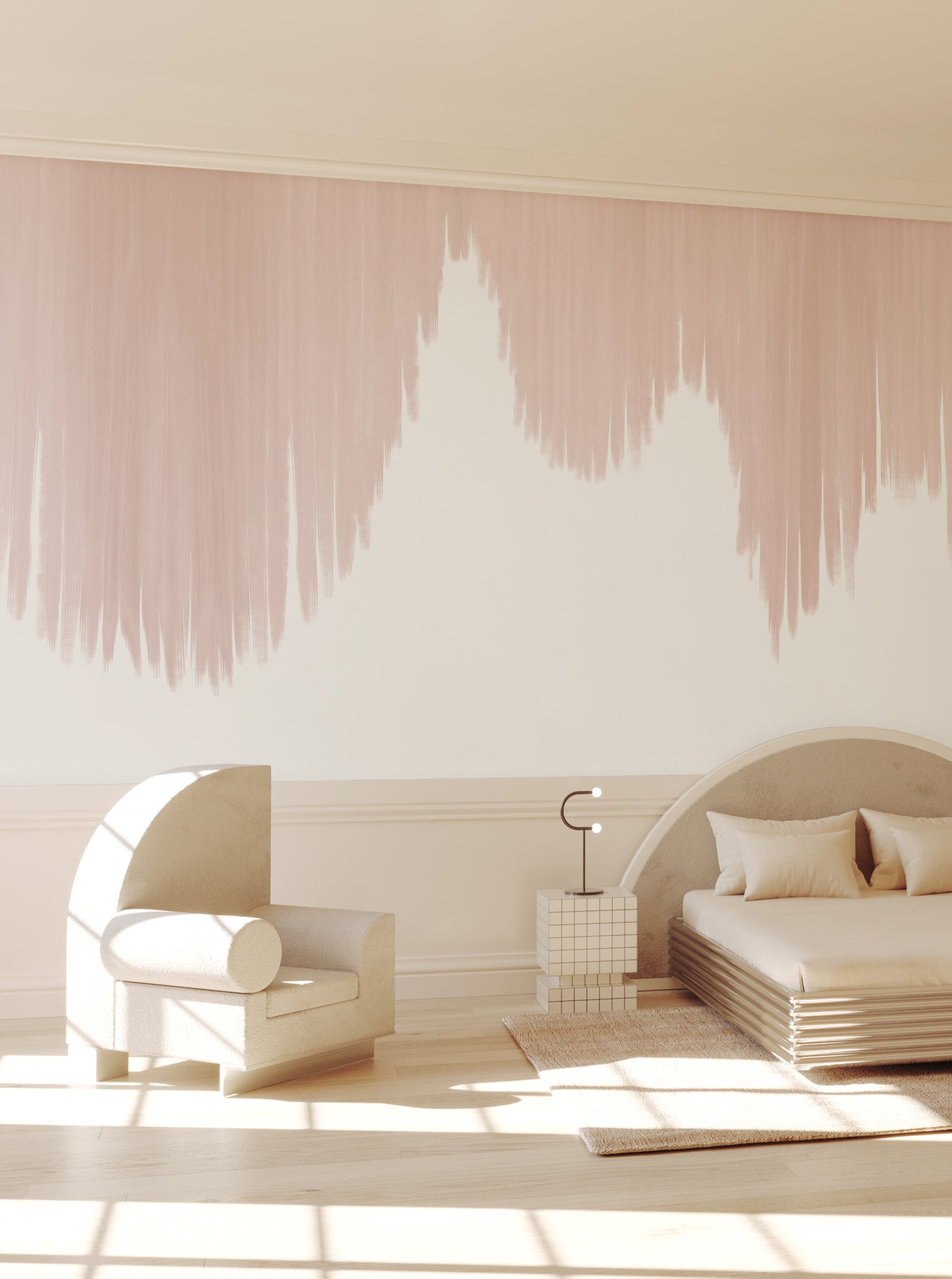 Wavelength© Mural Wallpaper in Petal