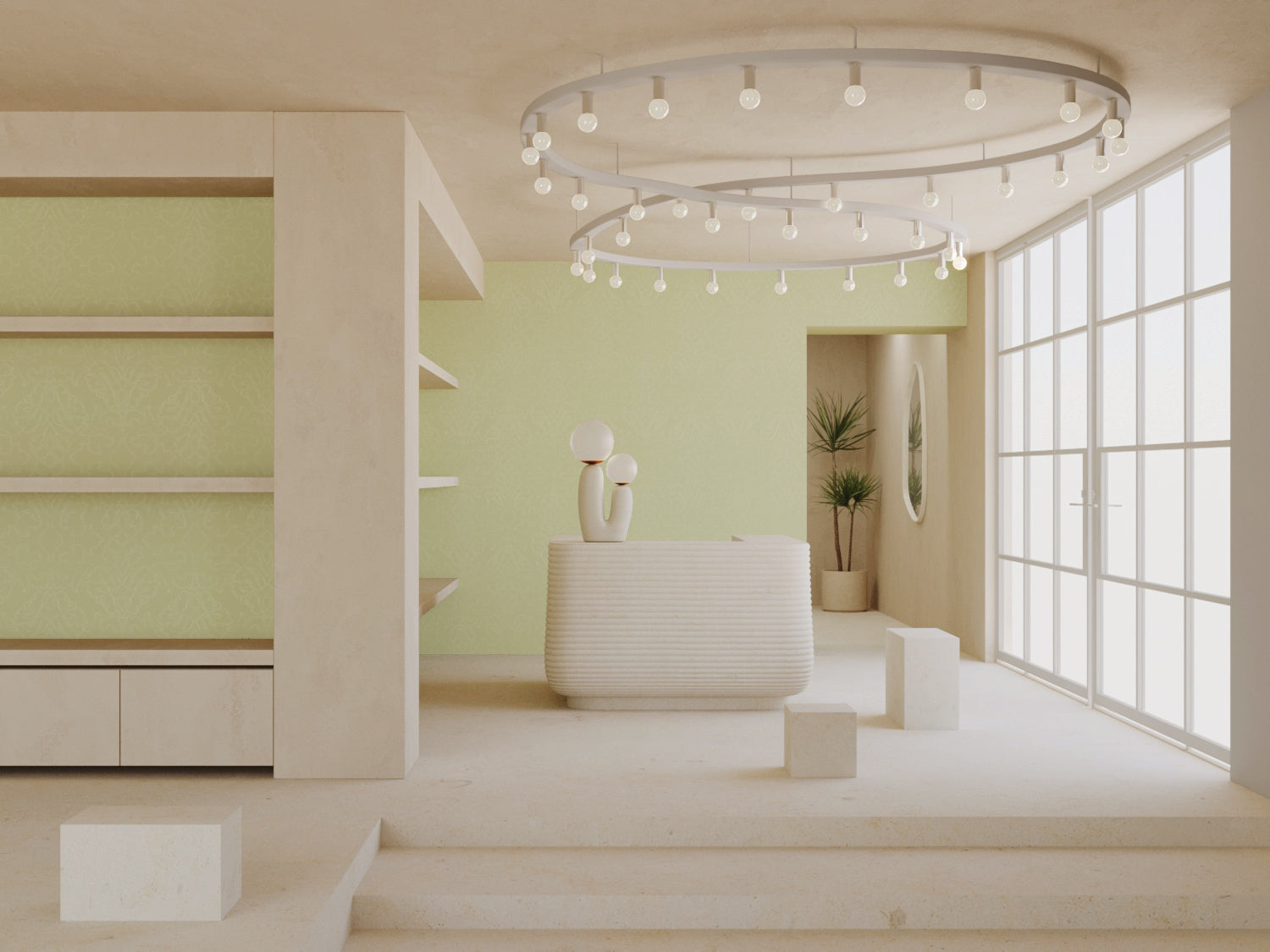 Western Damask© Wallpaper in Stonecrop