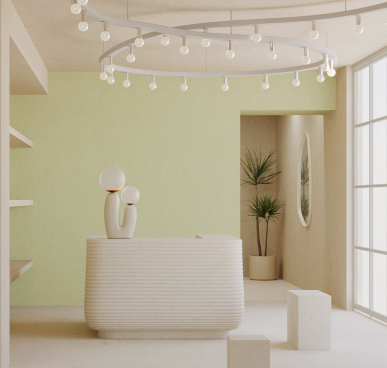 Western Damask© Wallpaper in Stonecrop