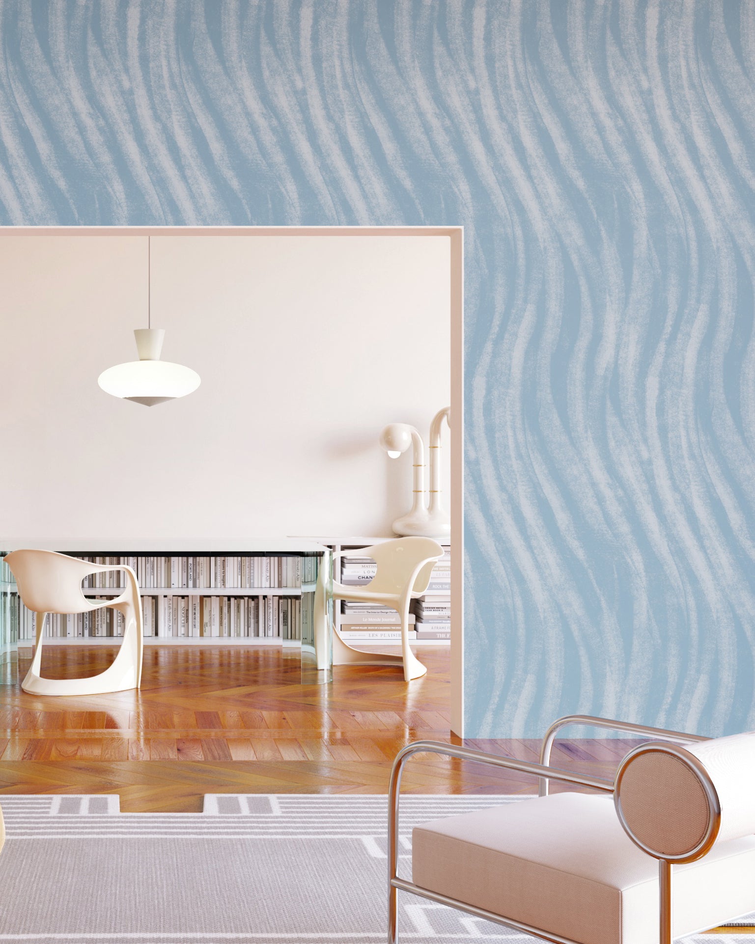 Western Trail© Wallpaper in Cornflower