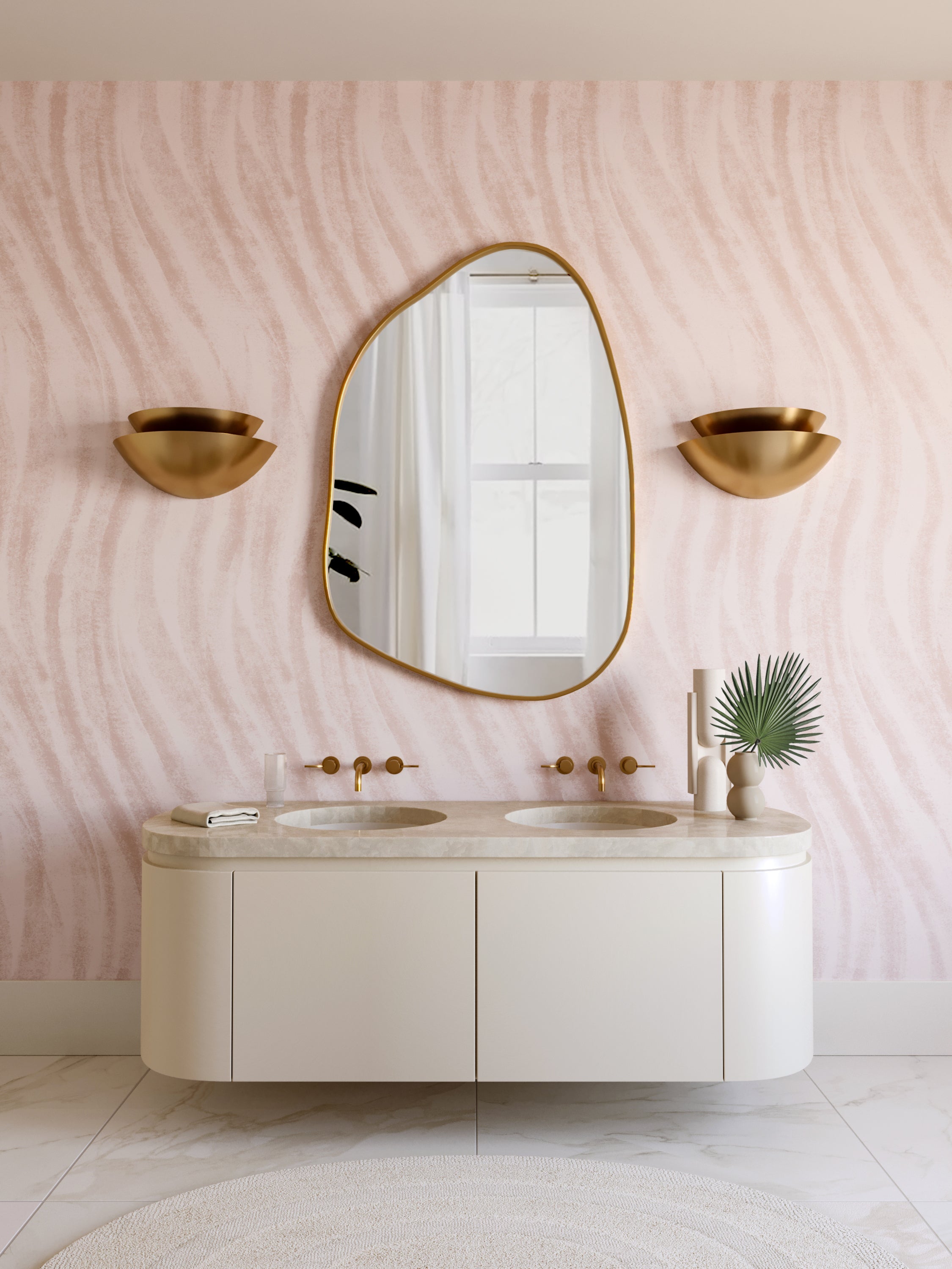 Western Trail© Wallpaper in Pale Pink