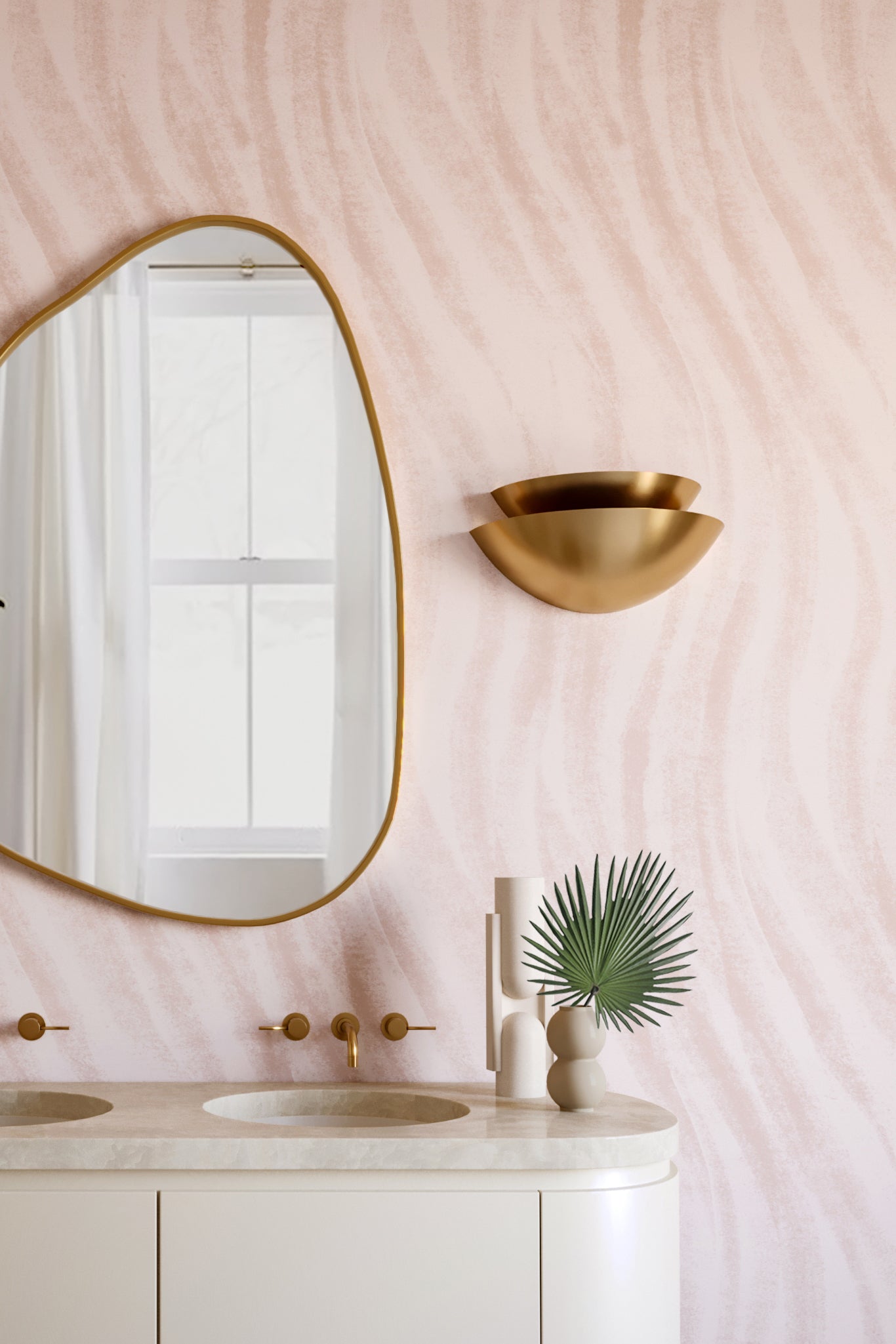 Western Trail© Wallpaper in Pale Pink