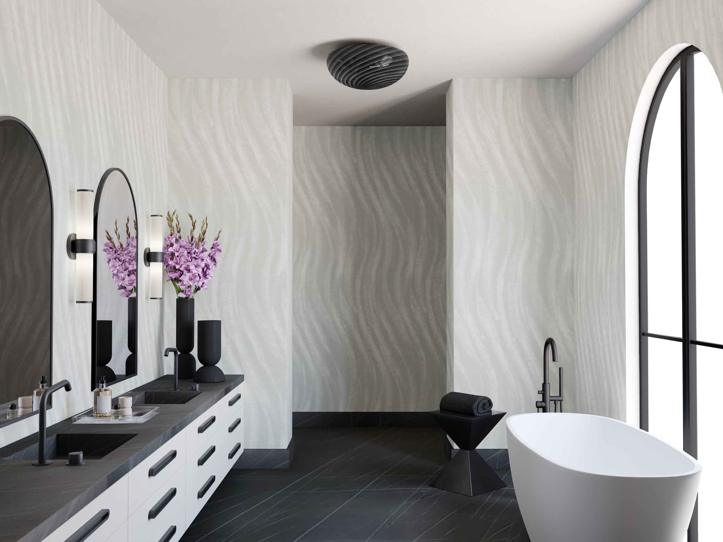 Western Trail© Wallpaper in Sky Grey