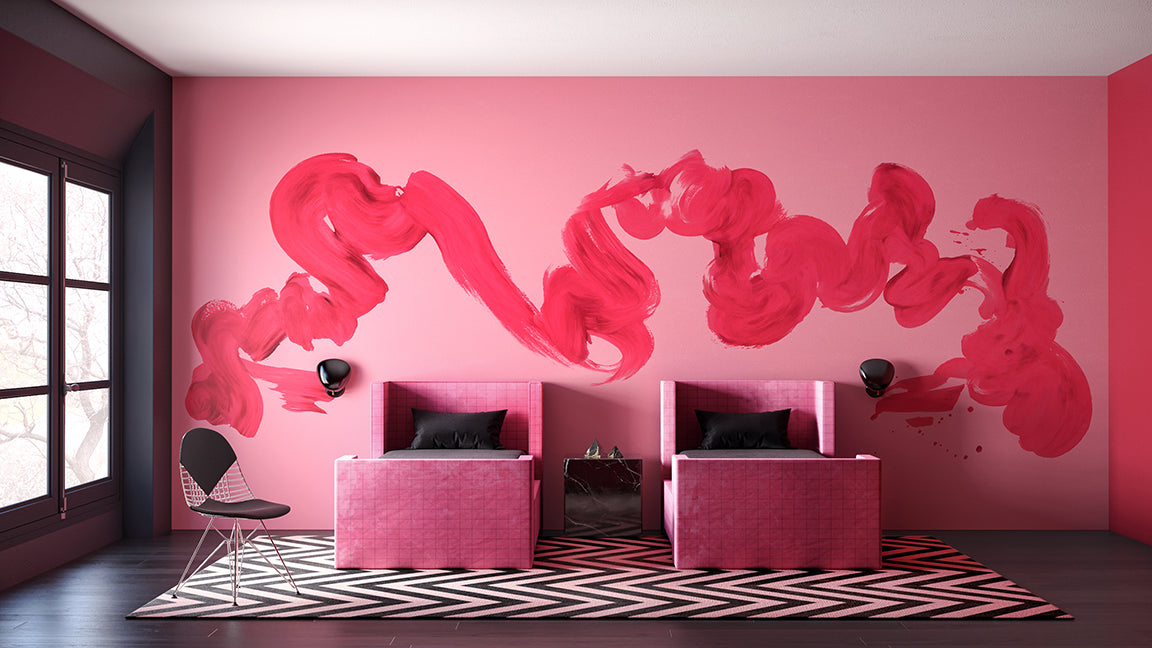 Abstract Art© Mural Wallpaper in Candy